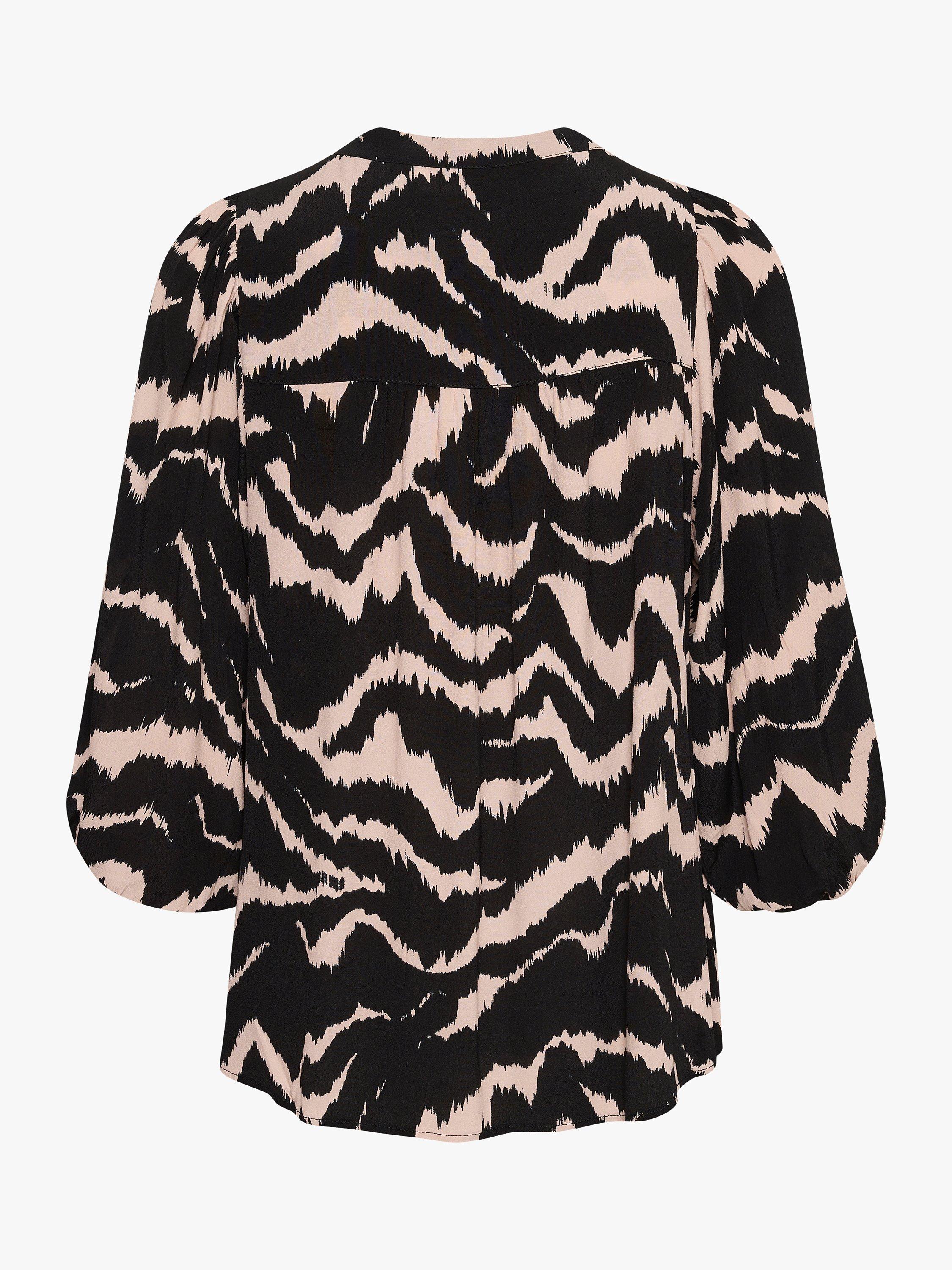 Part Two Orana Zebra Print Blouse, Black/Multi, 8