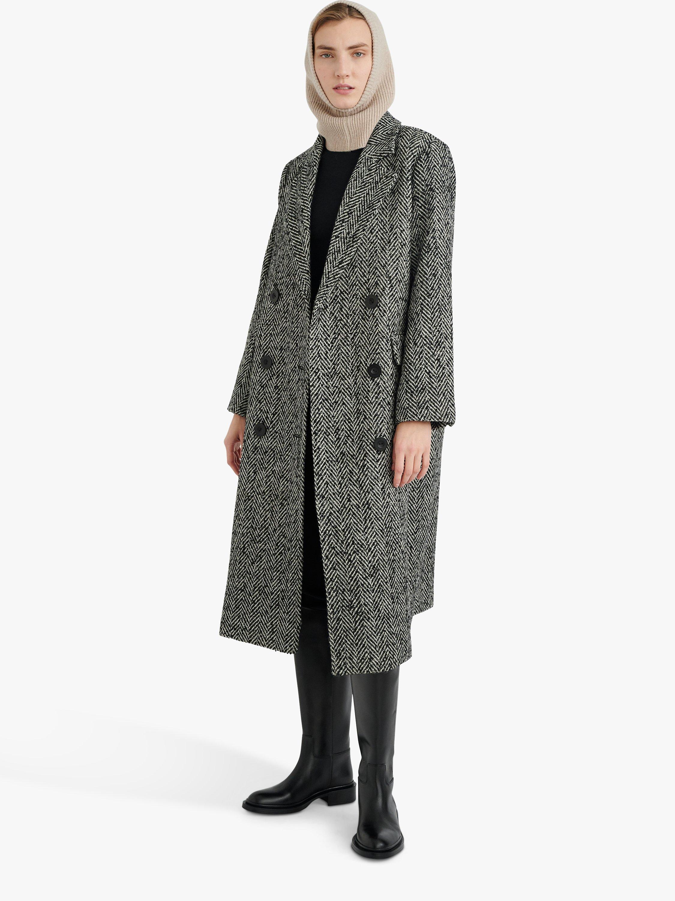 InWear Mitzi Knee Length Coat, Black/White