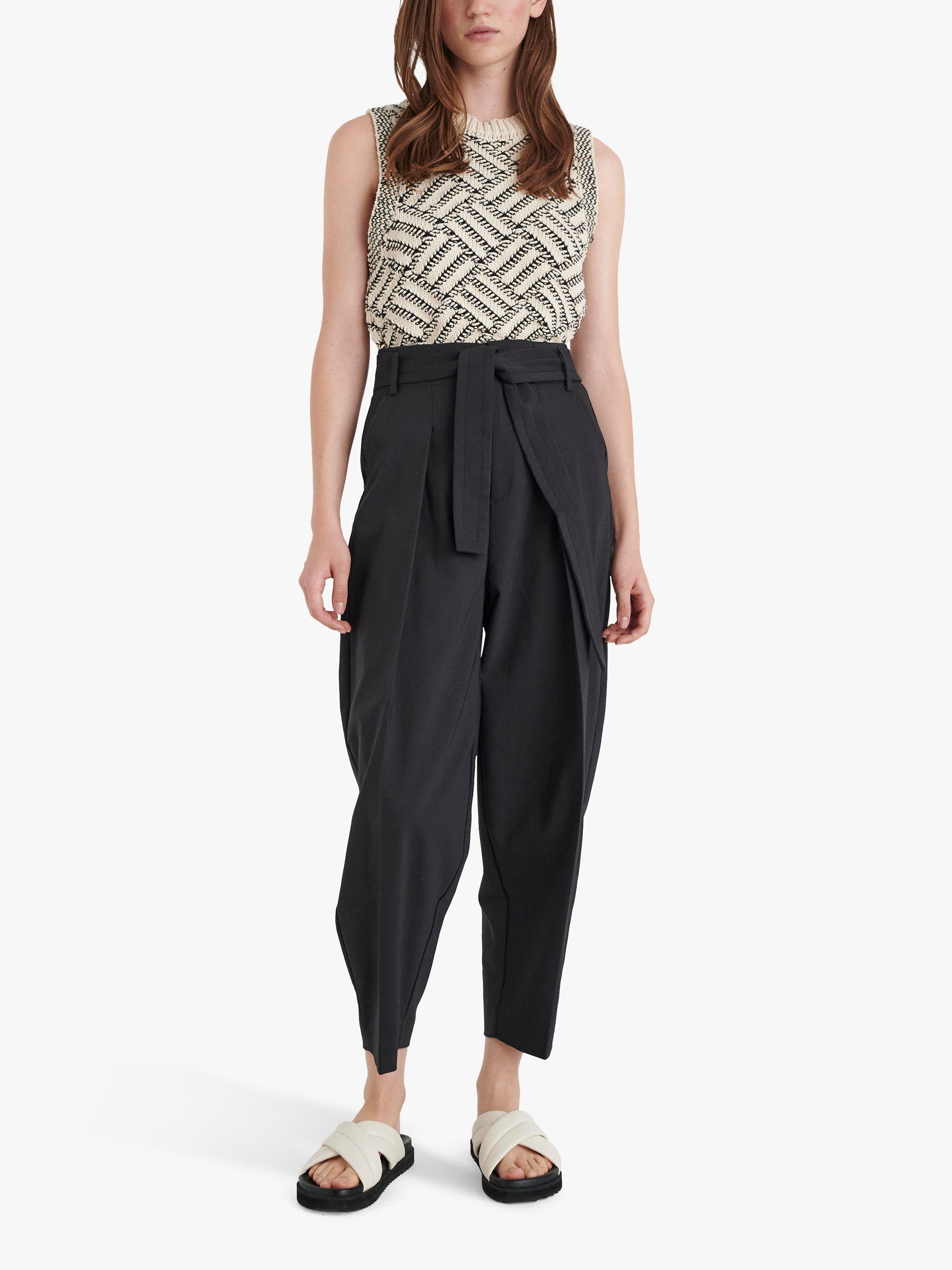 InWear Zella Belted Tapered Trousers, Black