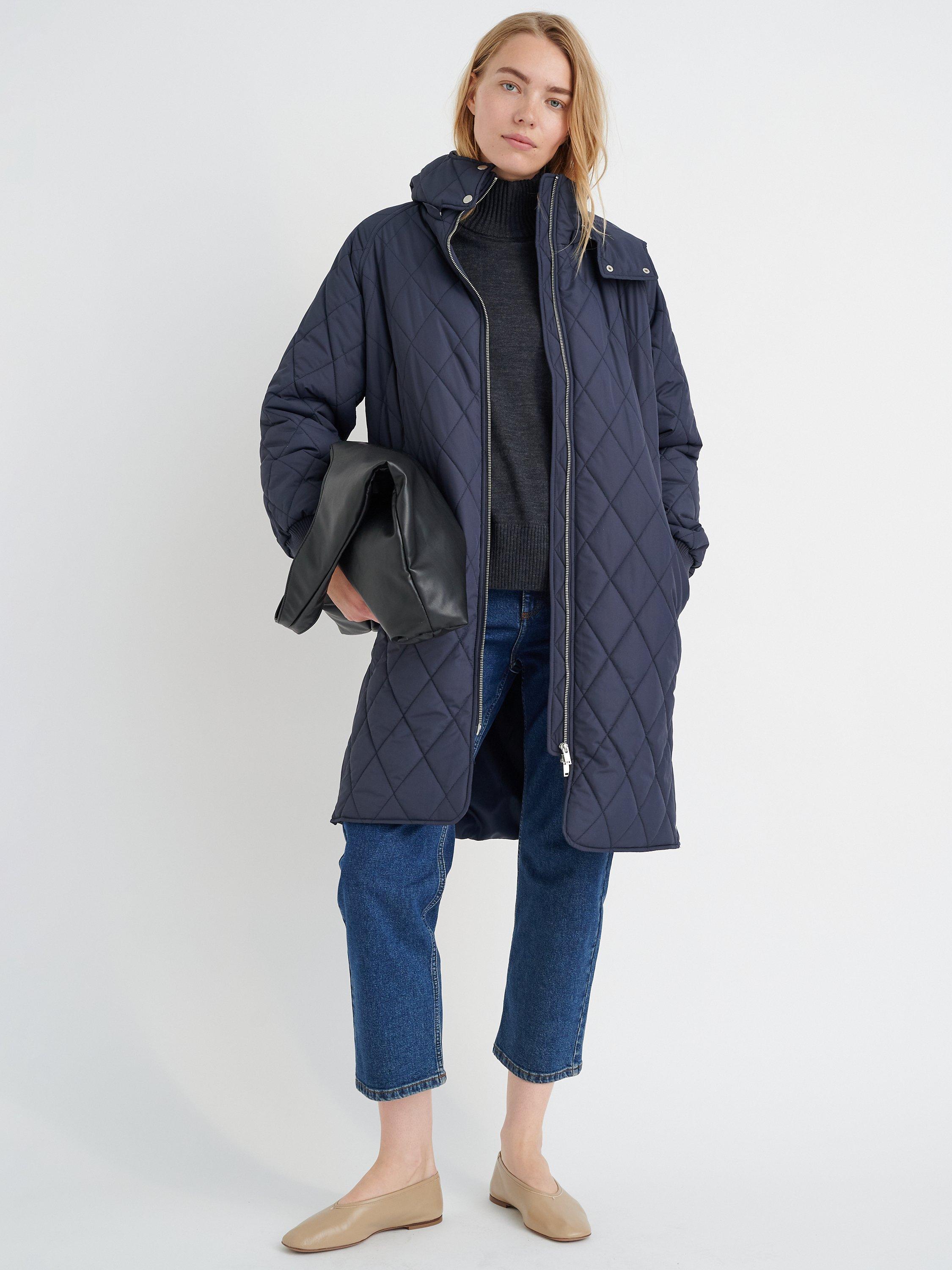 InWear Ektra Hooded Quilted Coat, Marine Blue