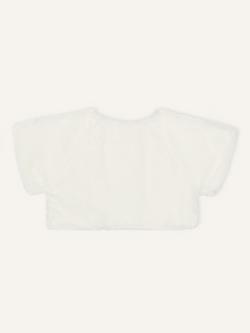 Monsoon Kids' Plain Faux Fur Shrug - view 2, Ivory