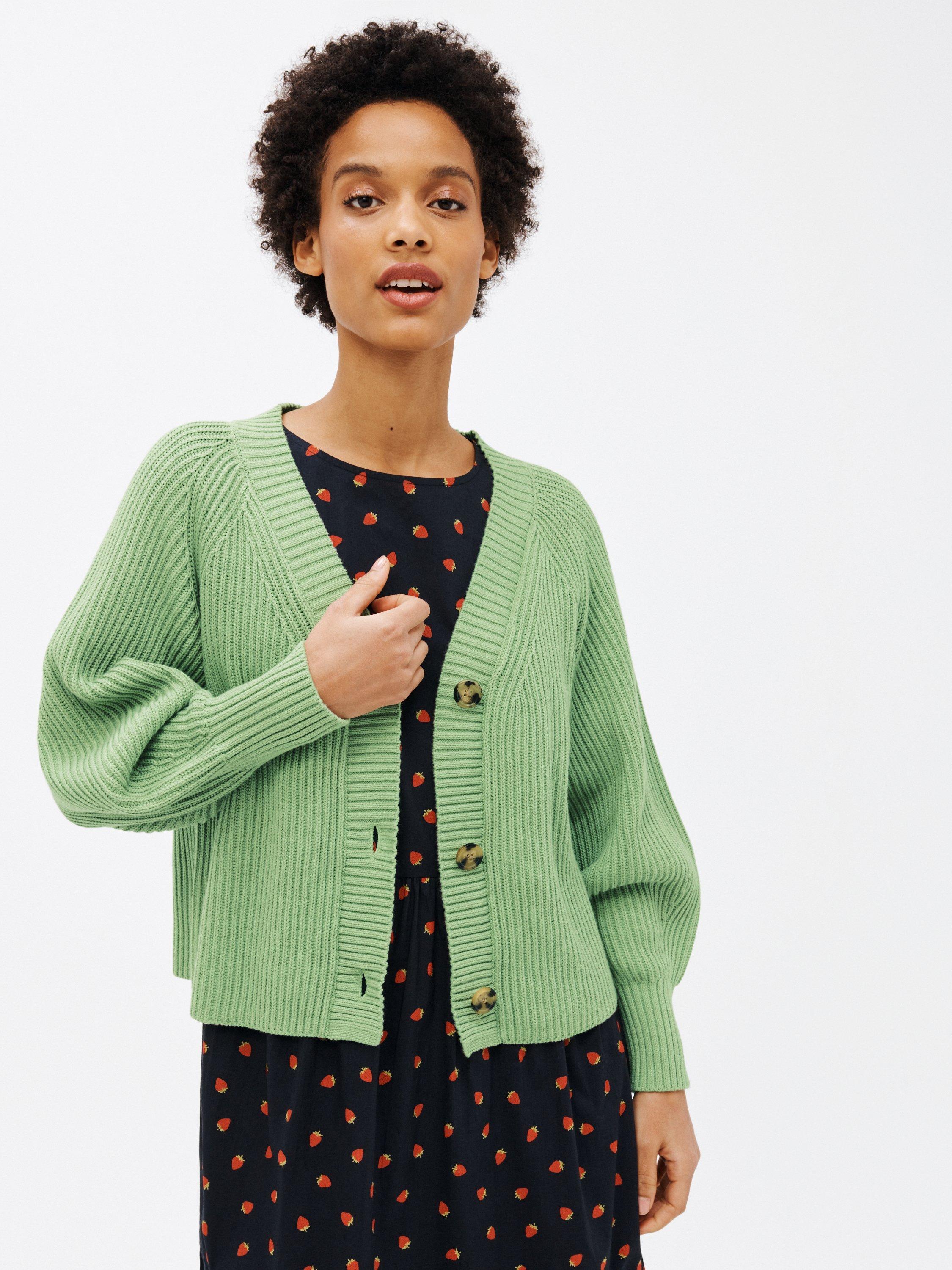 John Lewis ANYDAY Plain Ribbed Cropped Cardigan