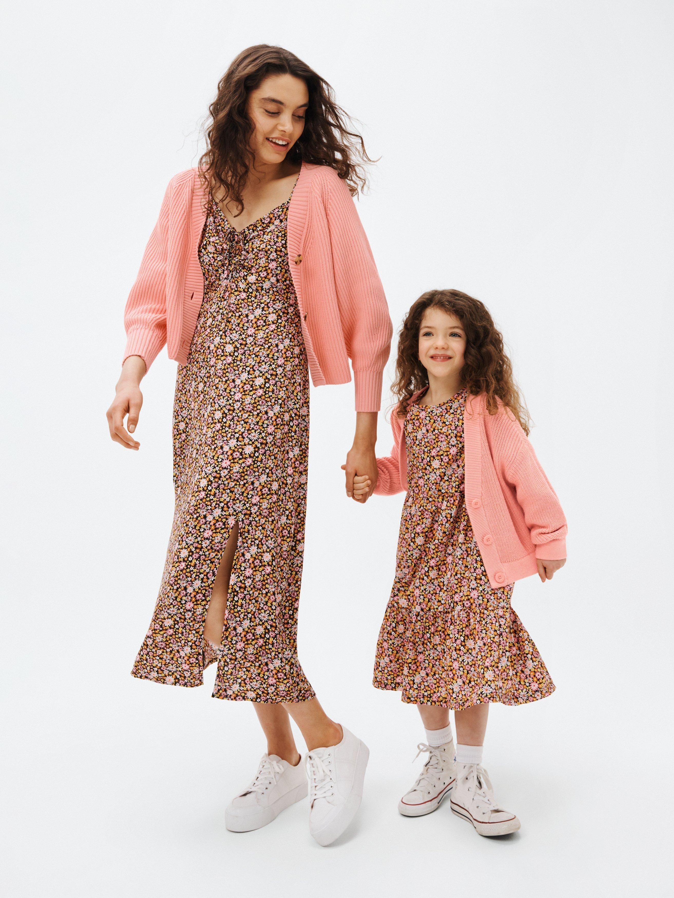 John Lewis ANYDAY Plain Ribbed Cropped Cardigan, Pink