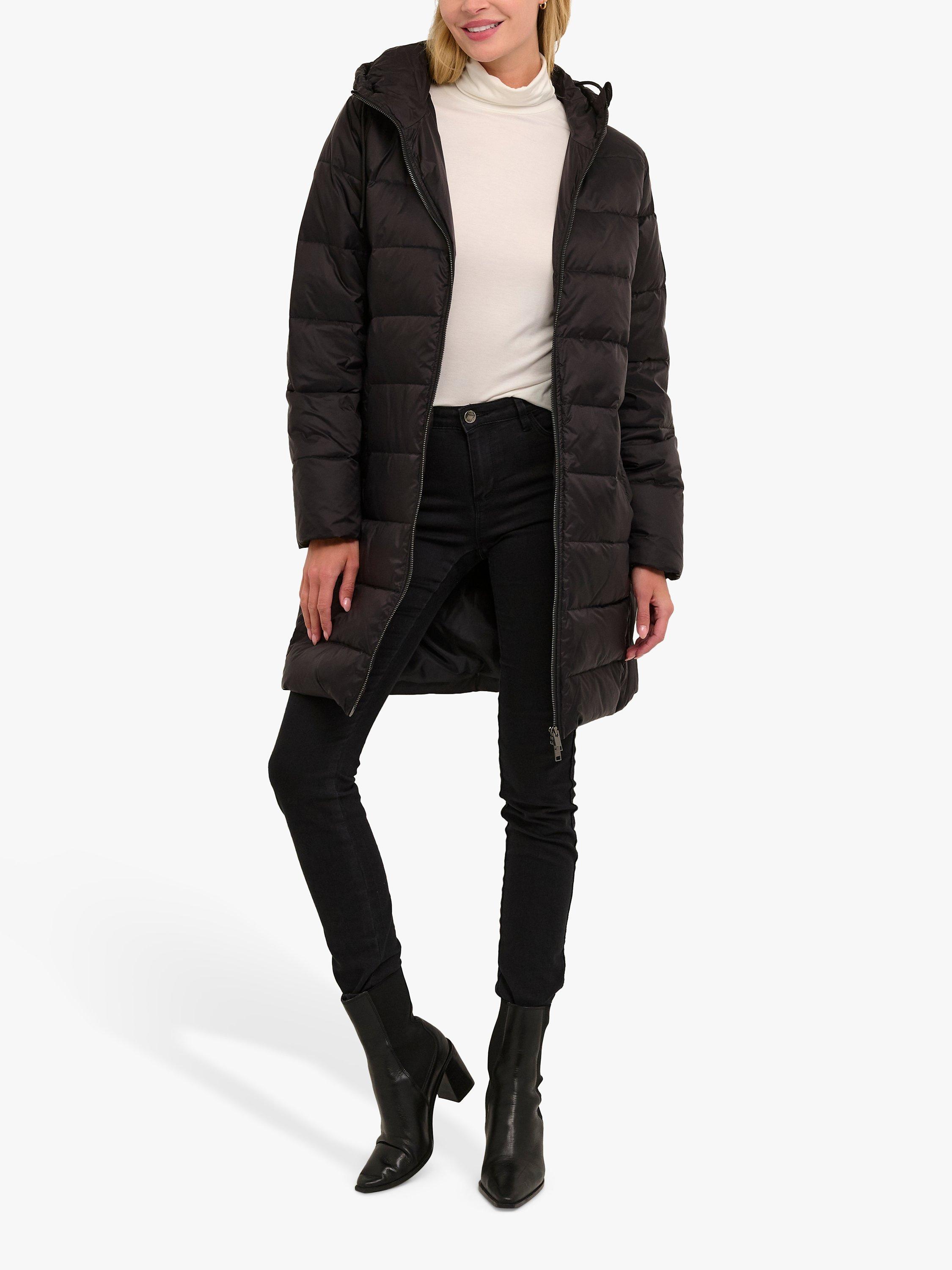 KAFFE Lenora Hooded Quilted Coat, Black