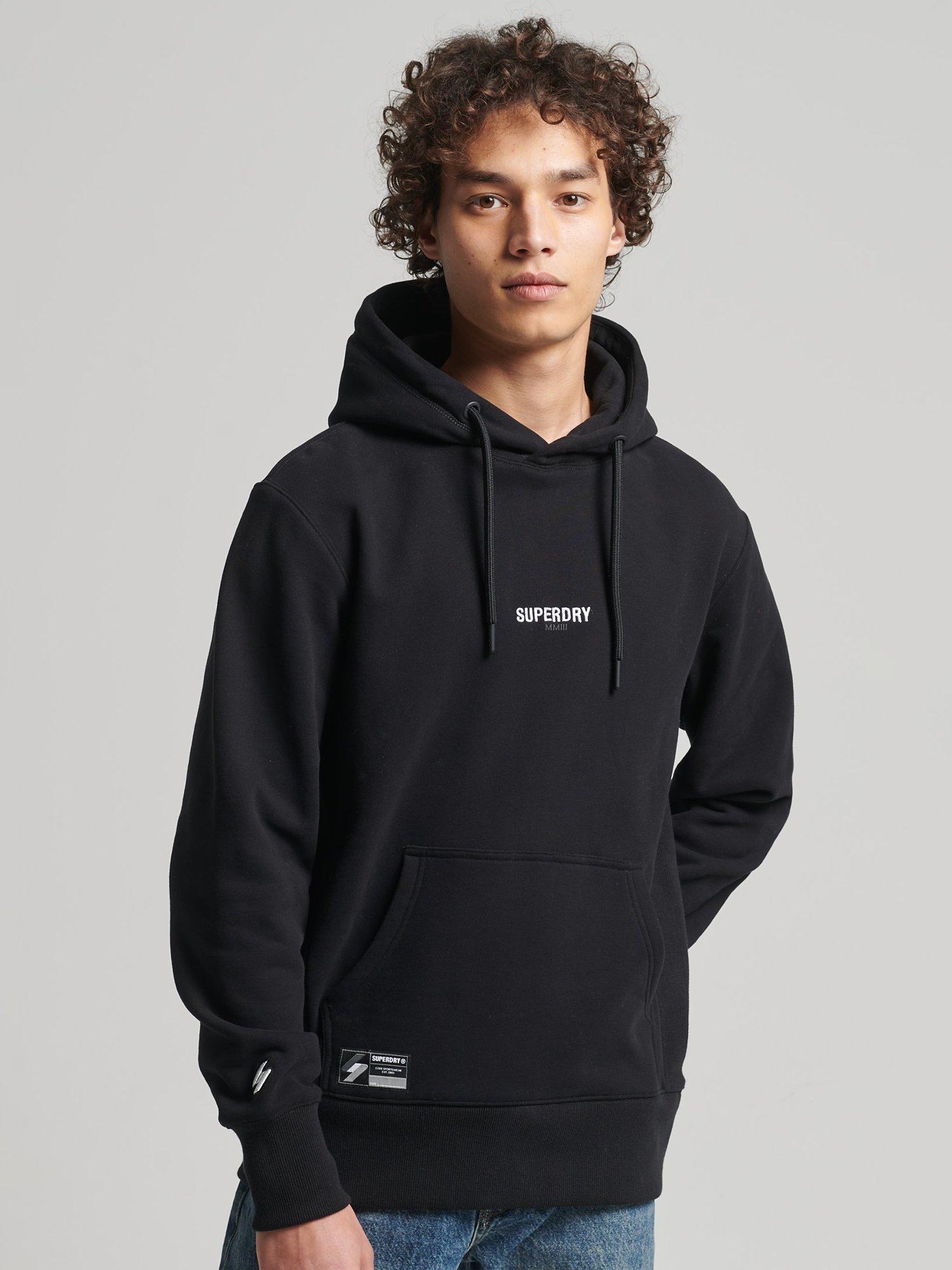 Superdry Code Micro Logo Pullover Hoodie, Black