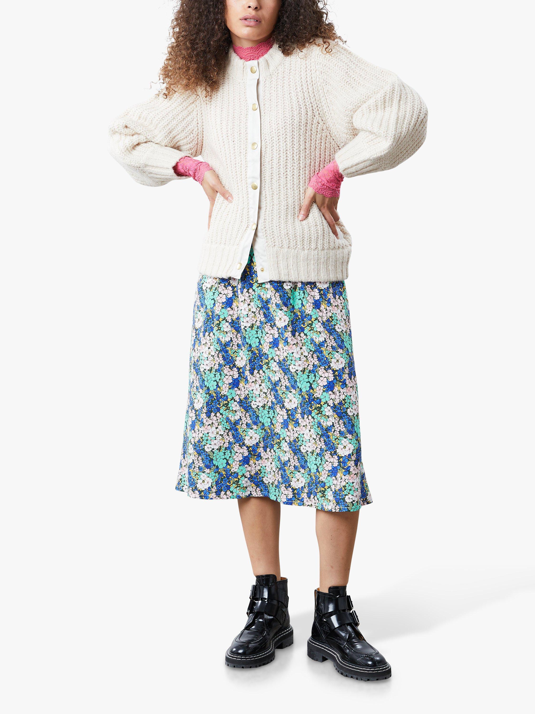 Lollys Laundry Jamie Chunky Patchwork Detail Cardigan, Ecru, XL
