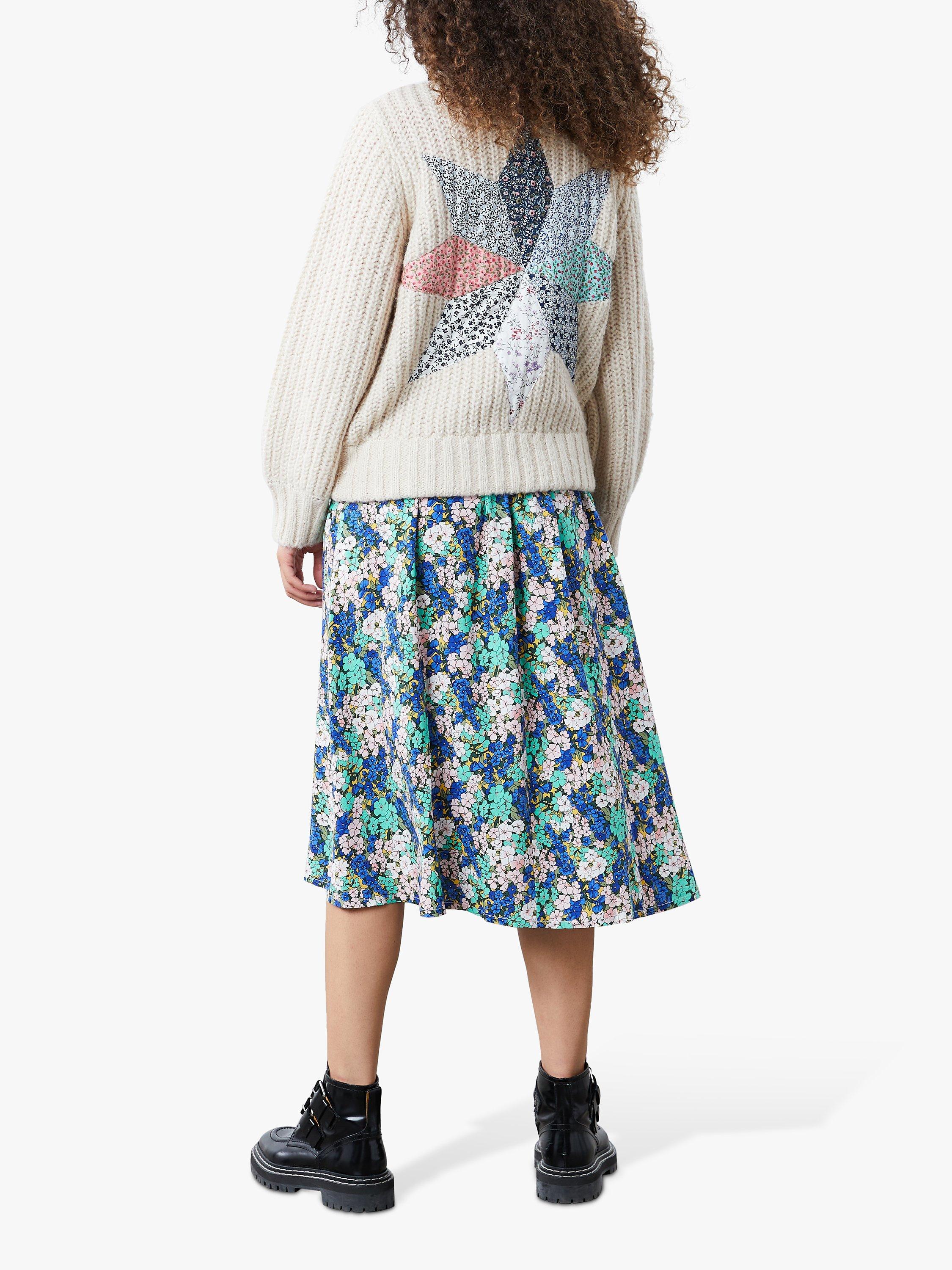 Lollys Laundry Jamie Chunky Patchwork Detail Cardigan, Ecru, XL