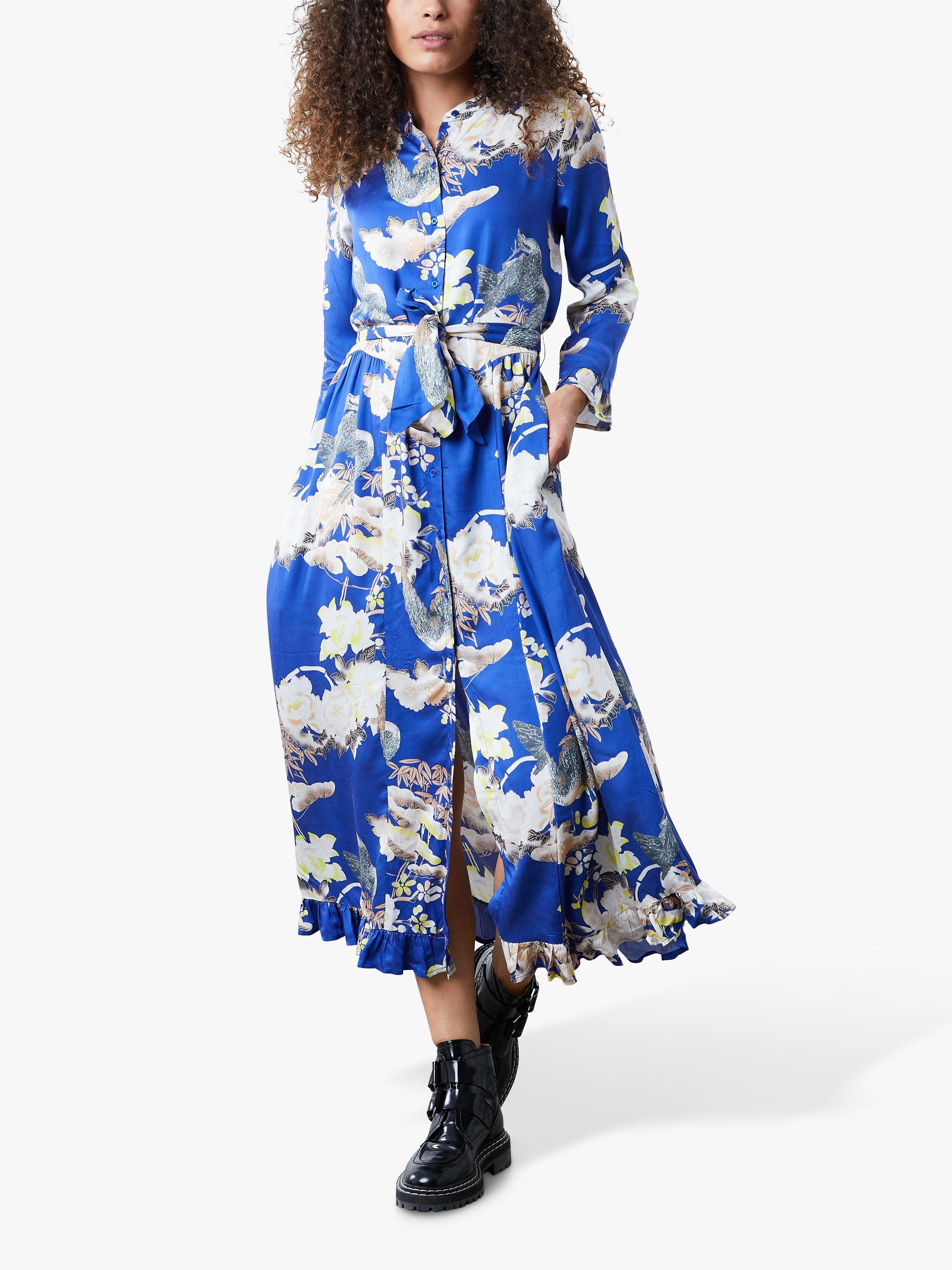 Lollys Laundry Harper Floral Midi Dress, Royal Blue