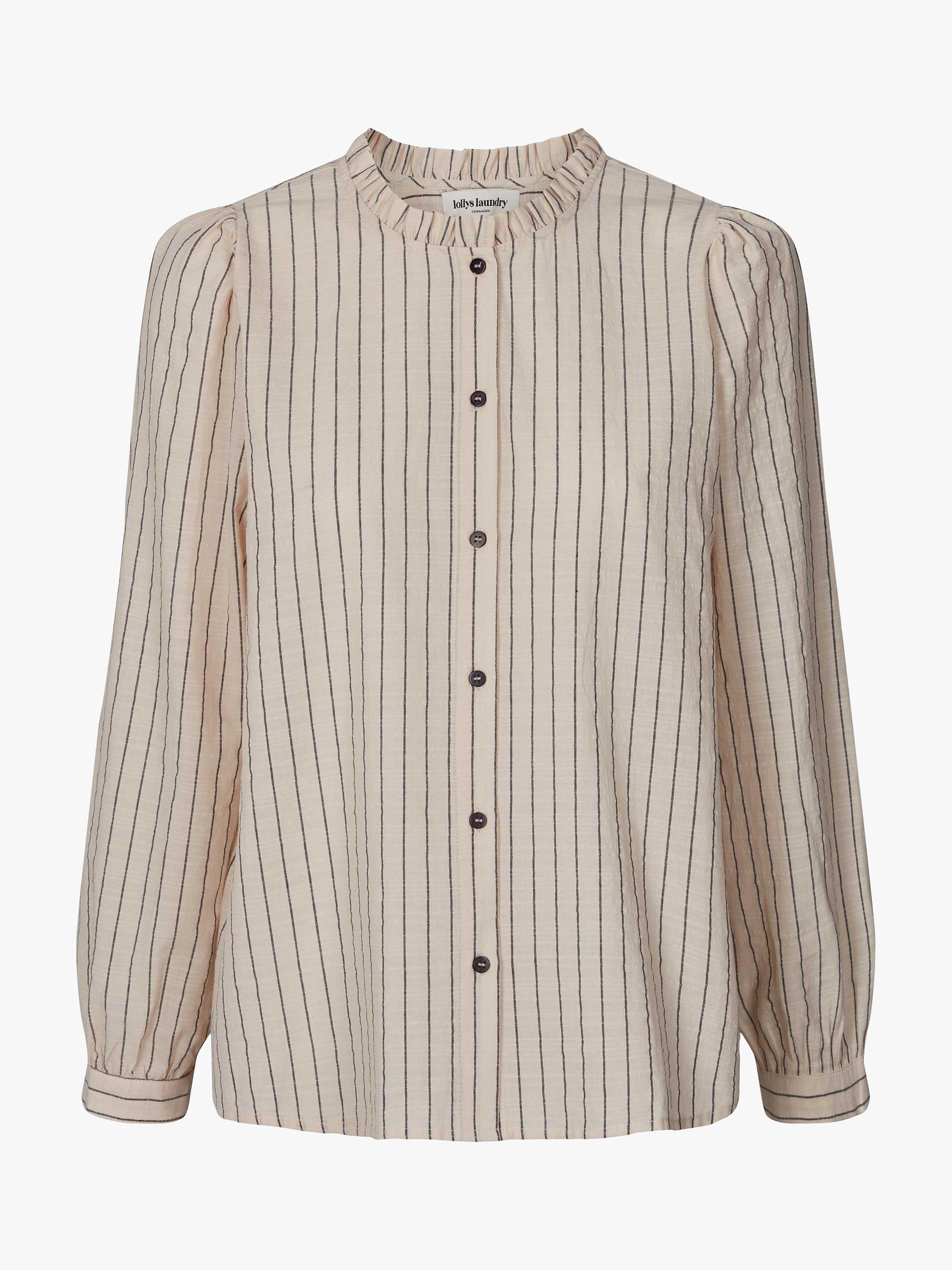 Lollys Laundry River Cotton Stripe Shirt, Creme