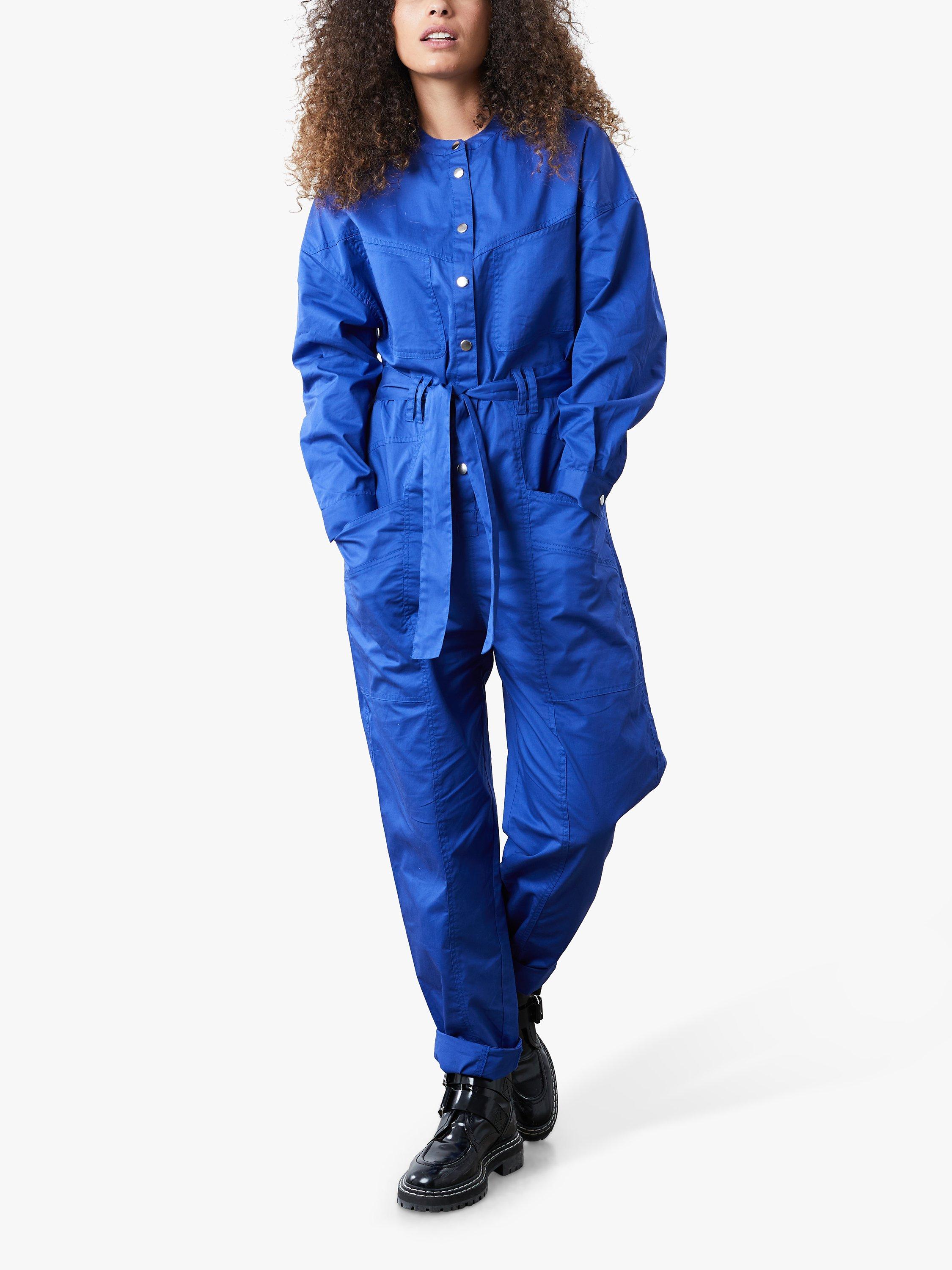 Lollys Laundry Yuko Cotton Relaxed Fit Jumpsuit, Neon Blue