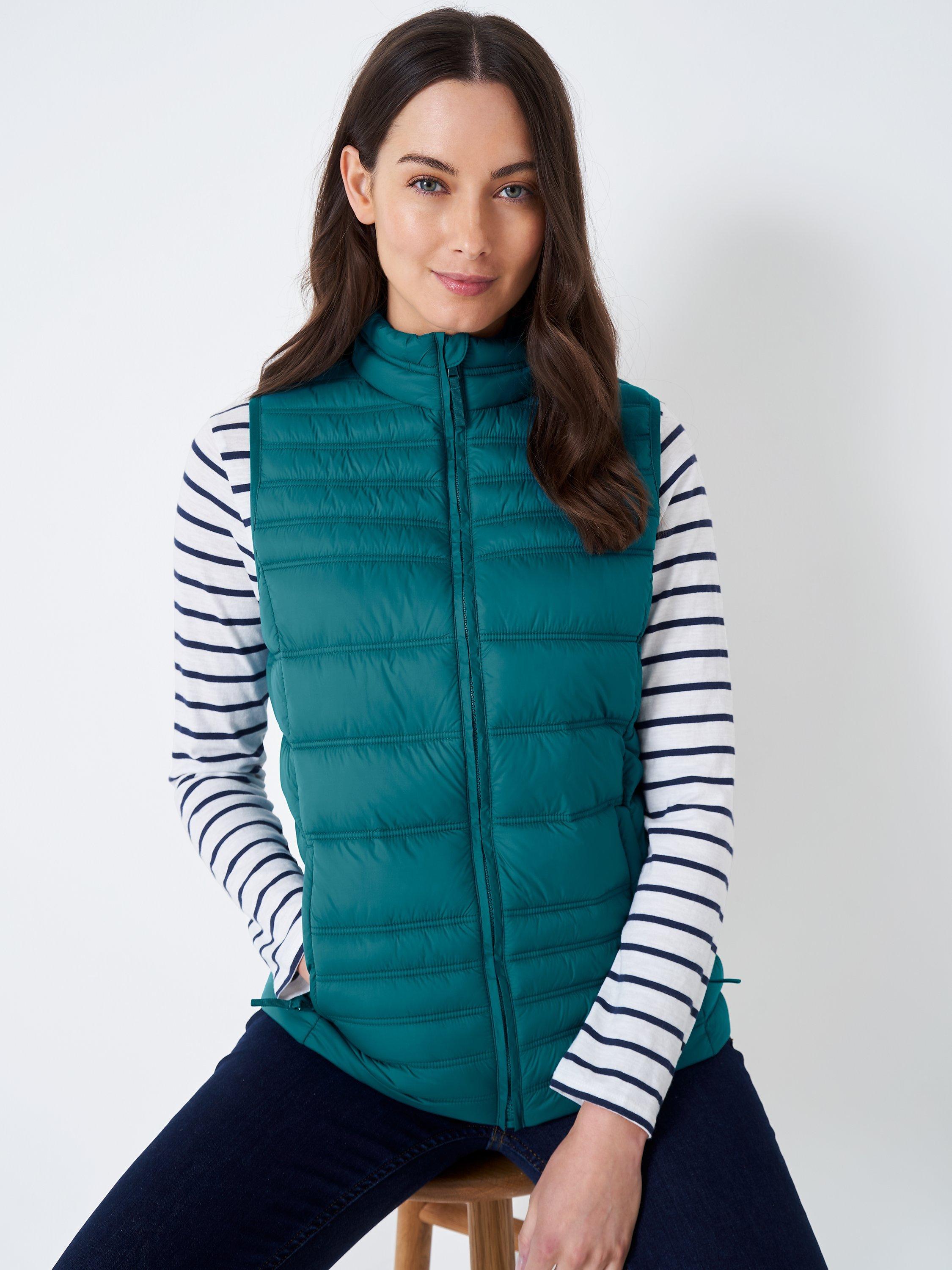 Crew Clothing Padded Gilet, Teal Blue, 12