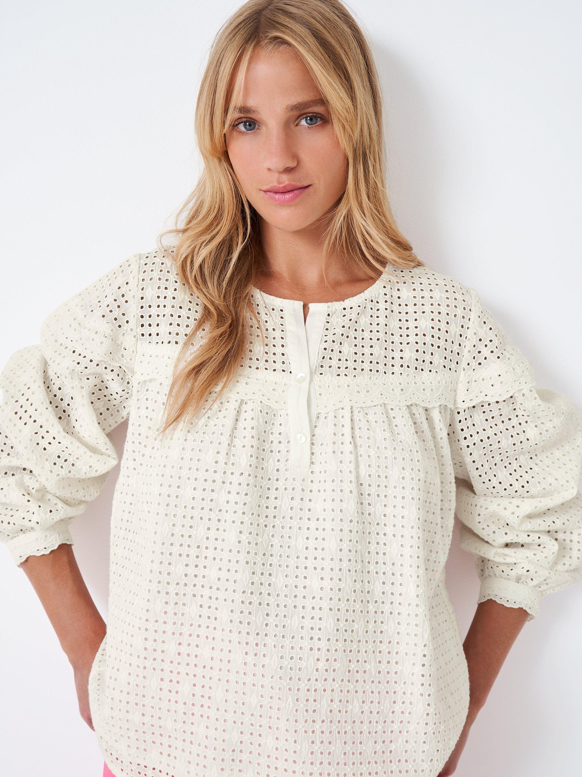 Crew Clothing Sunny Cotton Blouse, White