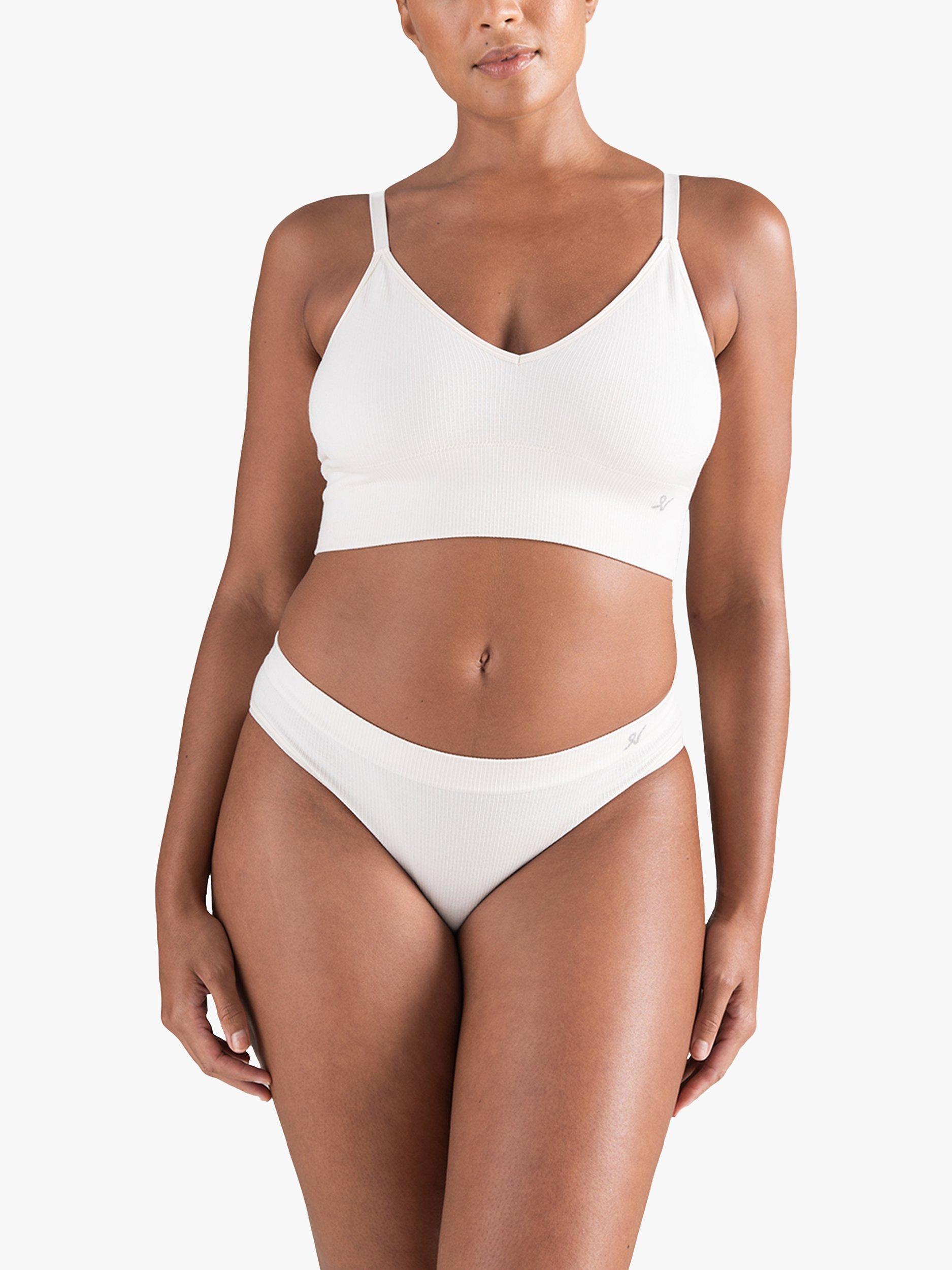Nudea Seamless High-Leg Briefs, White Sand