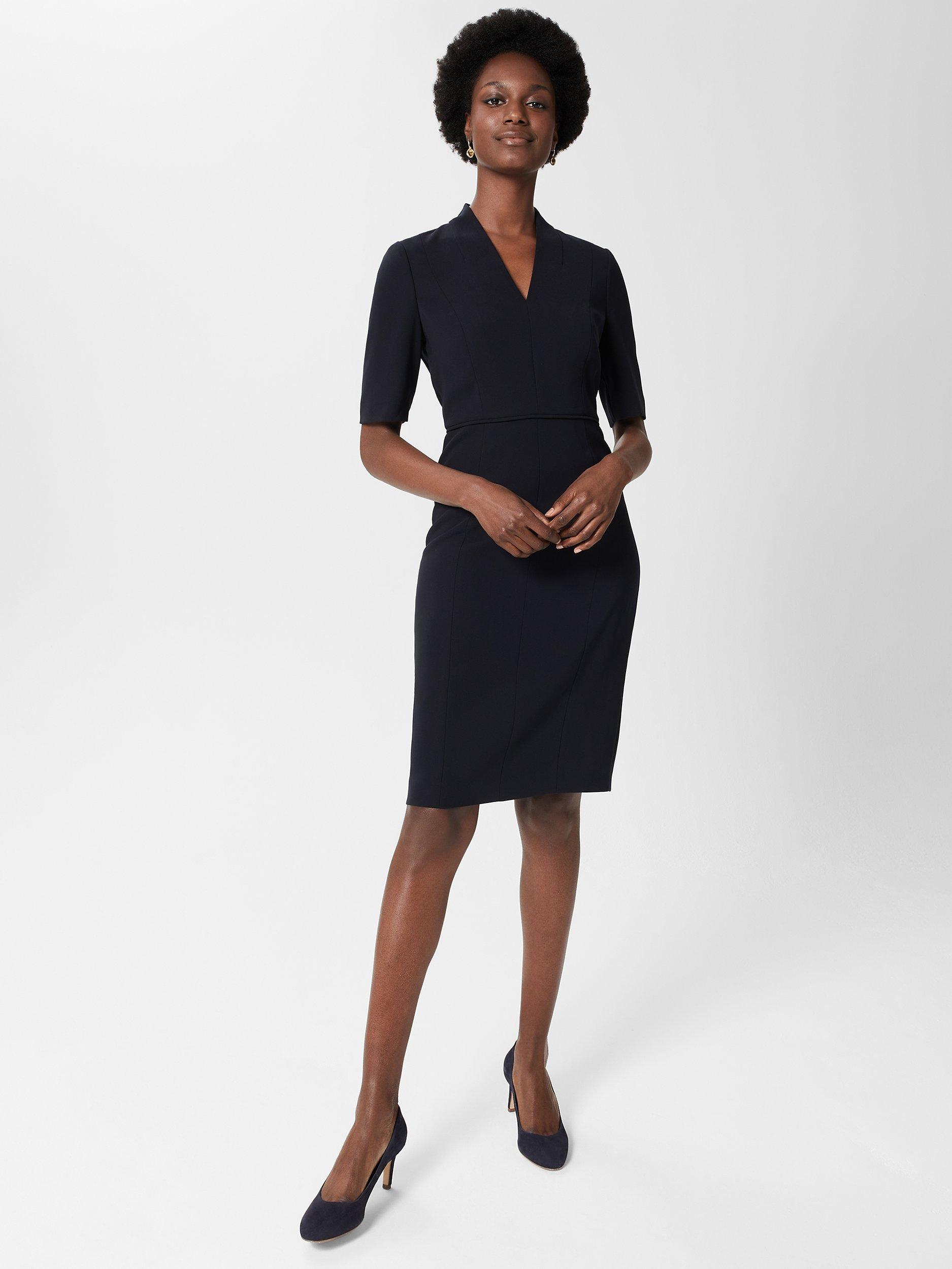 Hobbs Abi Tailored Dress, Navy