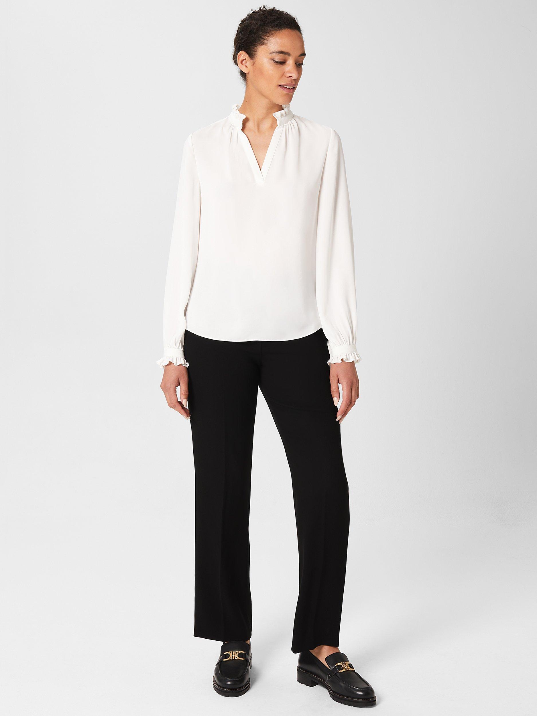 Hobbs Beki Long Sleeve Blouse, Ivory