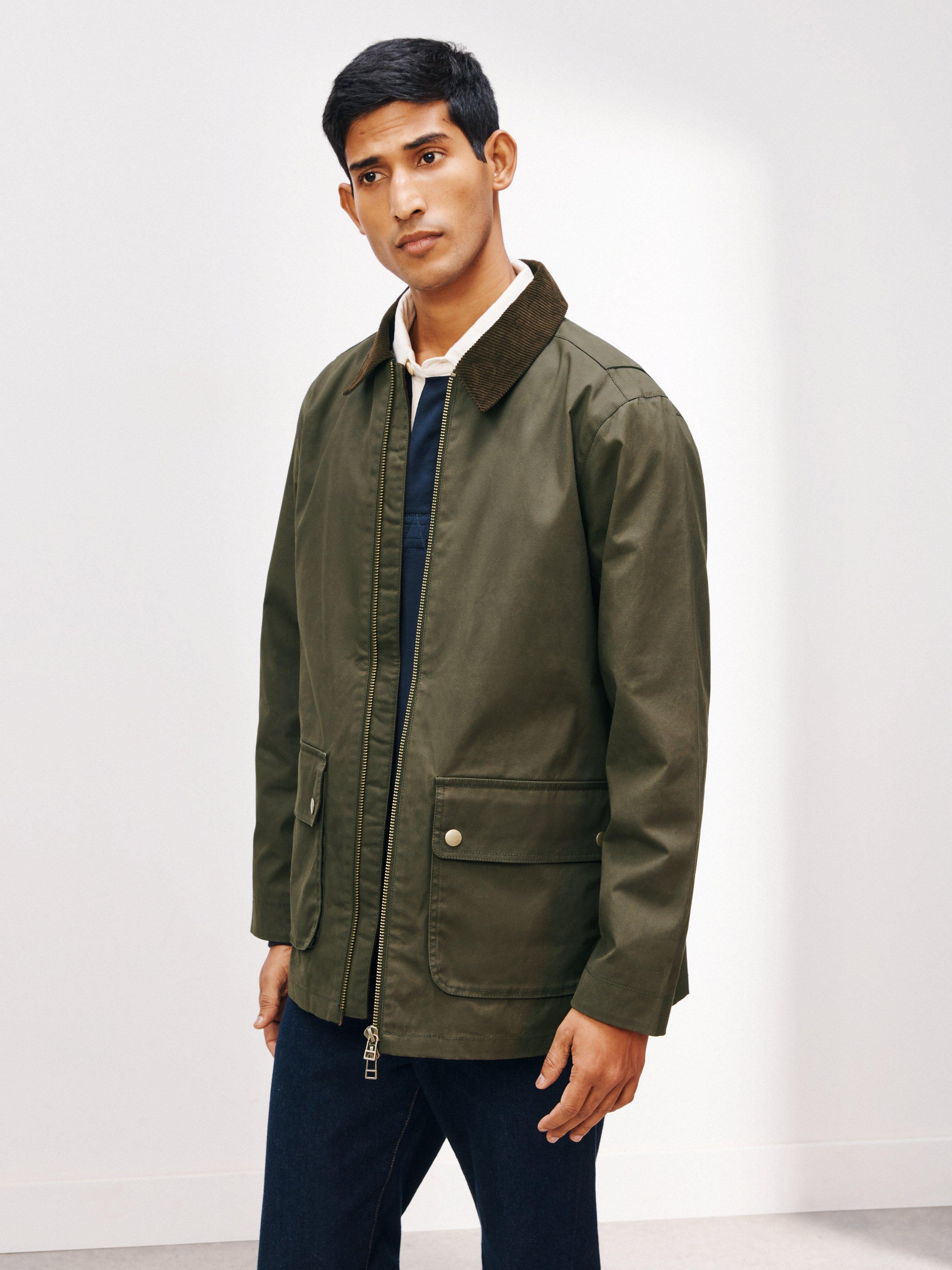 John Lewis Wax Cotton Jacket, Dark Green, L
