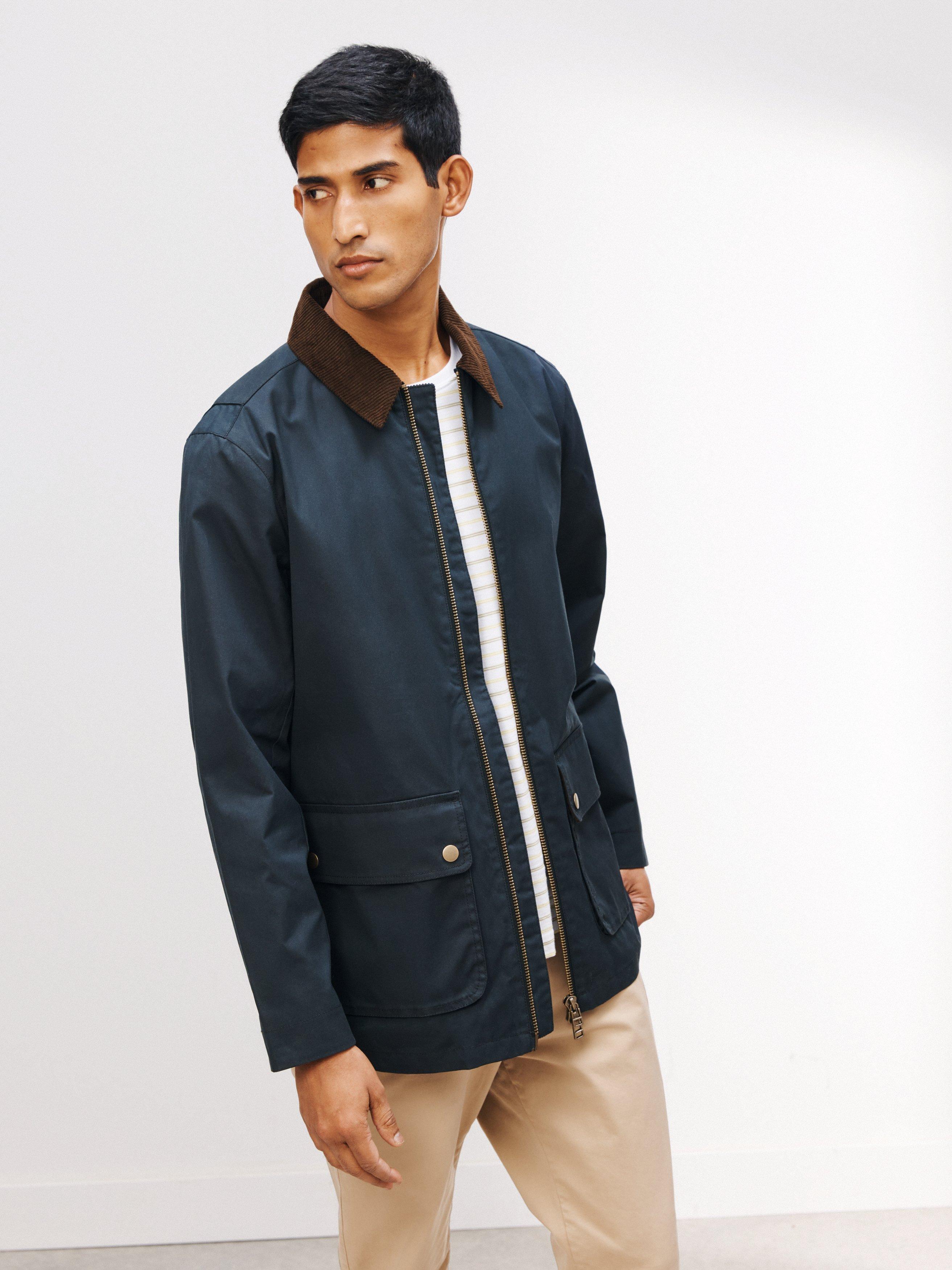 John Lewis Wax Cotton Jacket, Navy, L