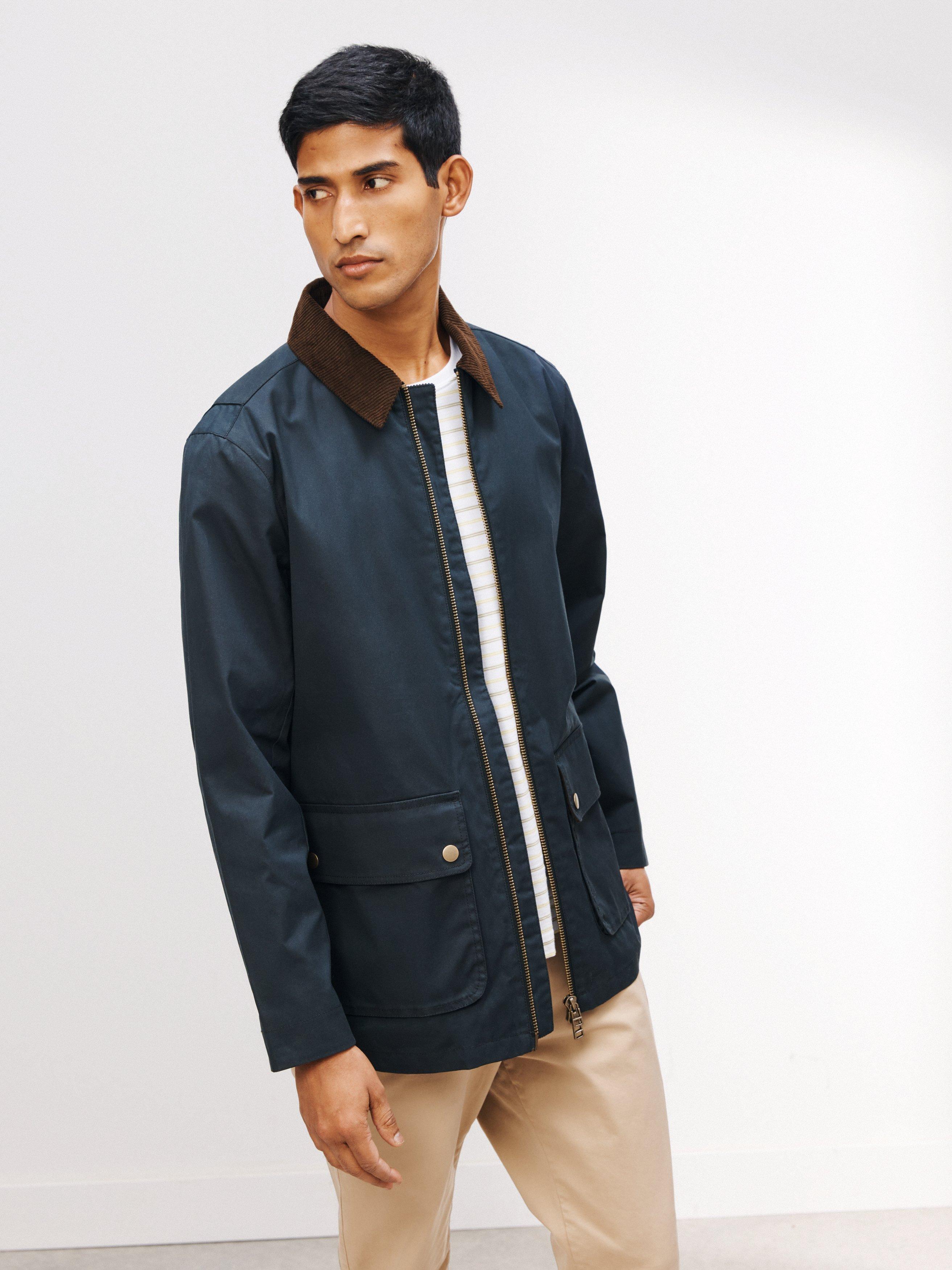 John Lewis Wax Cotton Jacket, Navy