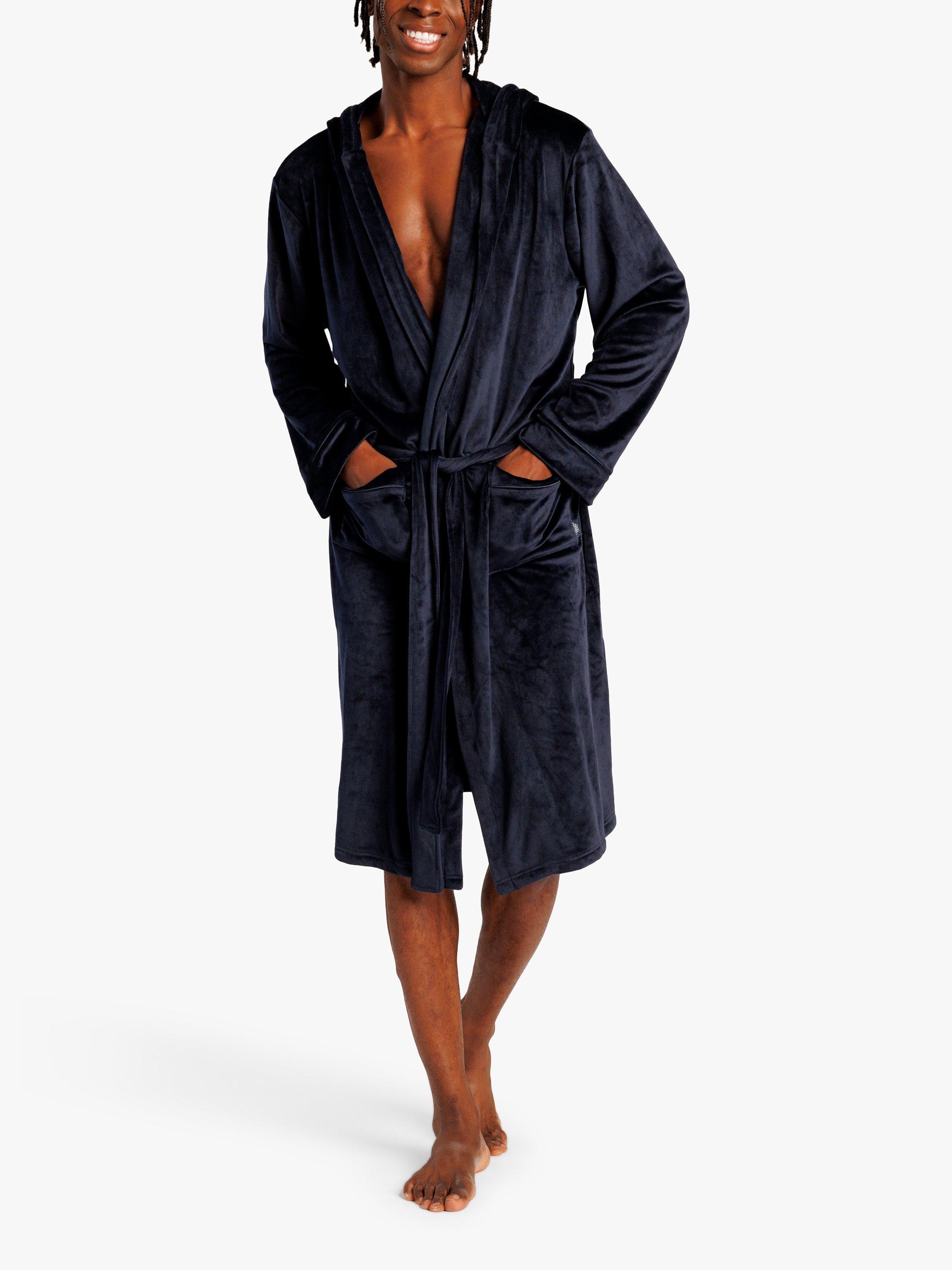 Chelsea Peers Velour Dressing Gown, Navy
