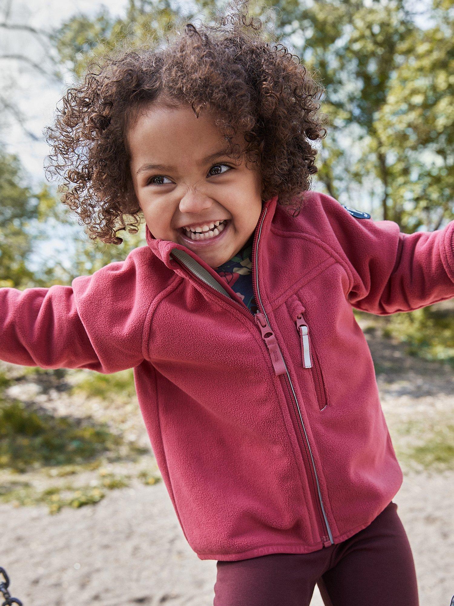 Polarn O. Pyret Kids' Water-Repellent Fleece Jacket, Pink, 10-11 years