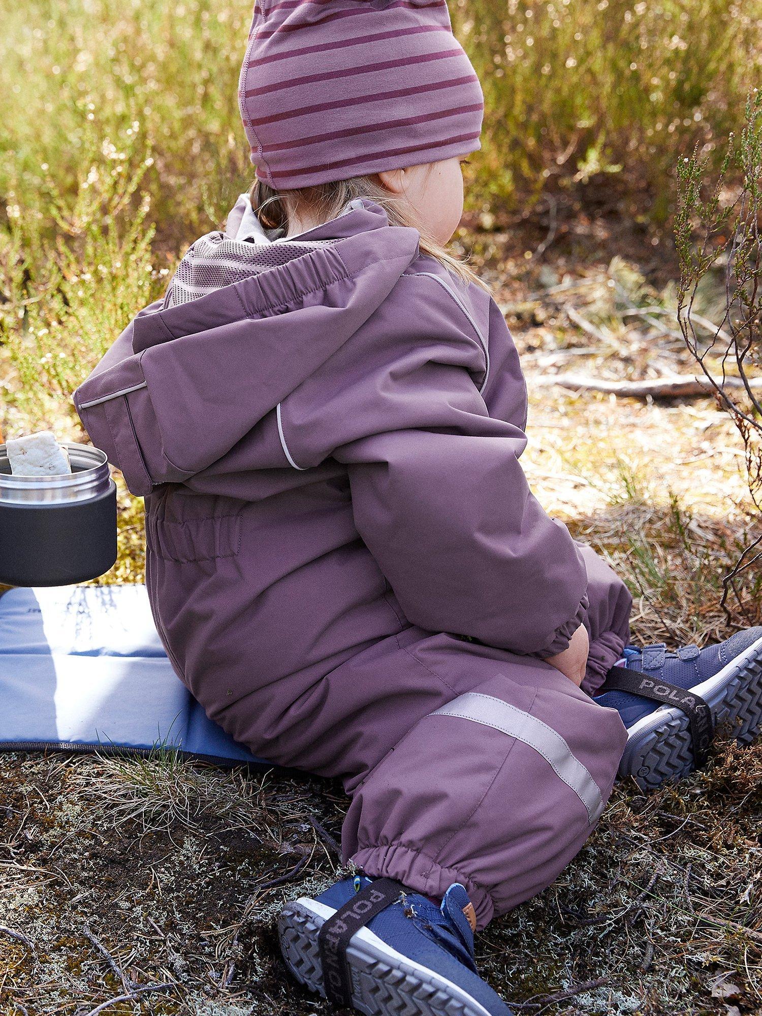 Polarn O. Pyret Baby Plain Windproof & Waterproof Fleece Lined Overalls, Purple
