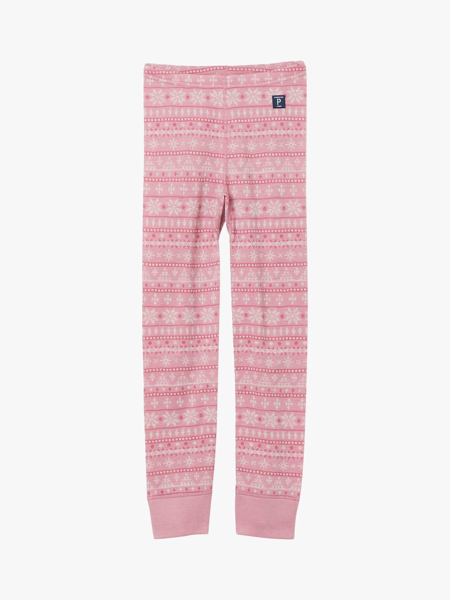 Polarn O. Pyret Baby Jacquard Merino Trousers, Pink, 6-8 years