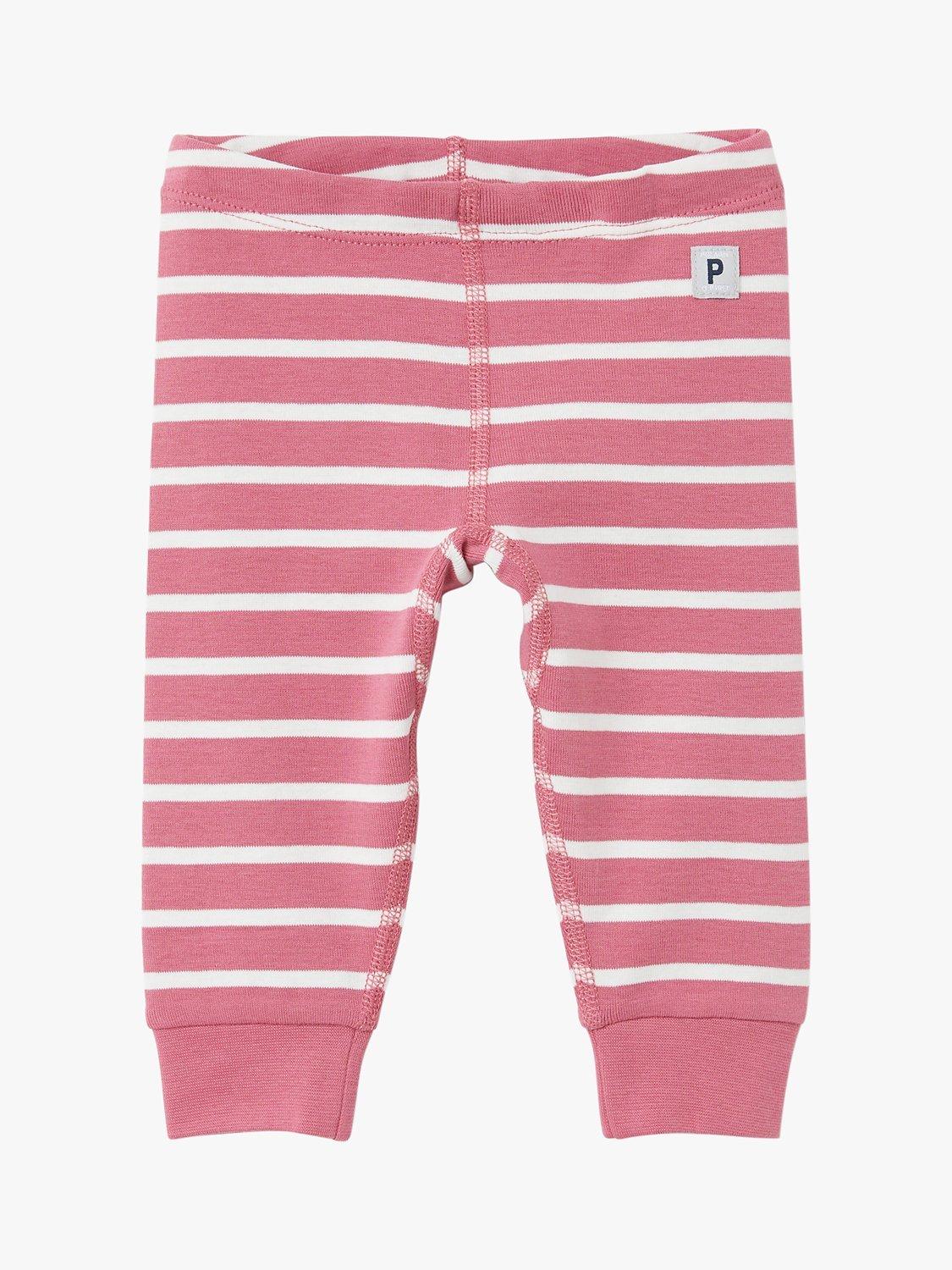 Polarn O. Pyret Baby GOTS Organic Cotton Stripe Leggings, Pink
