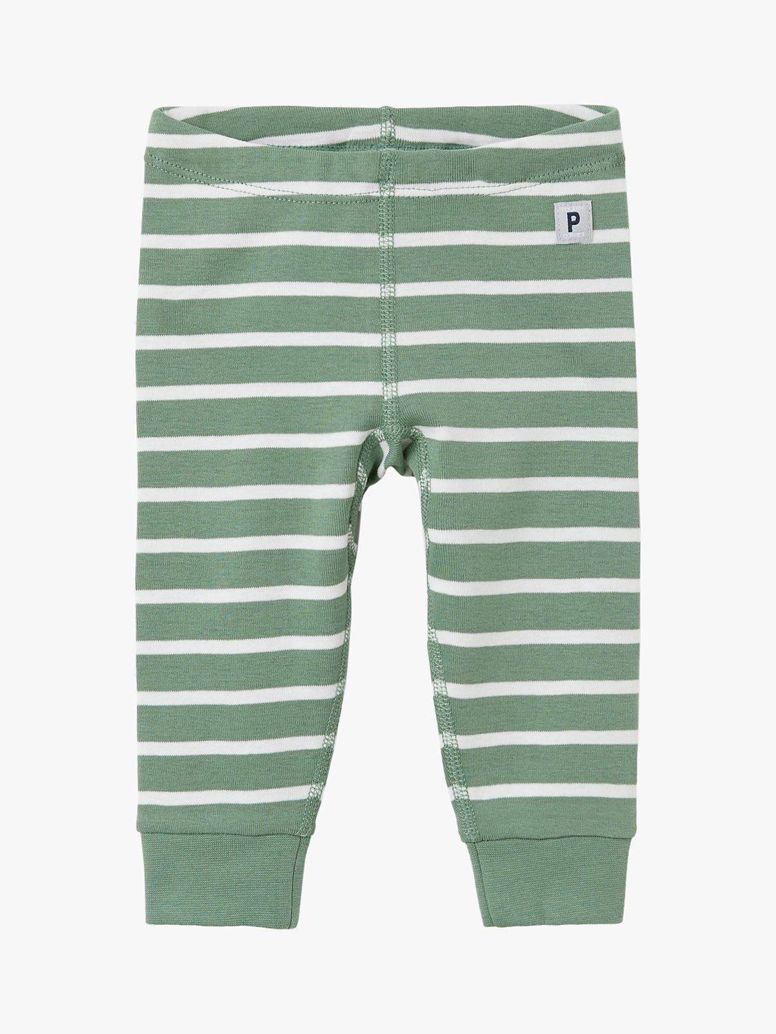 Polarn O. Pyret Baby GOTS Organic Cotton Stripe Leggings, Green