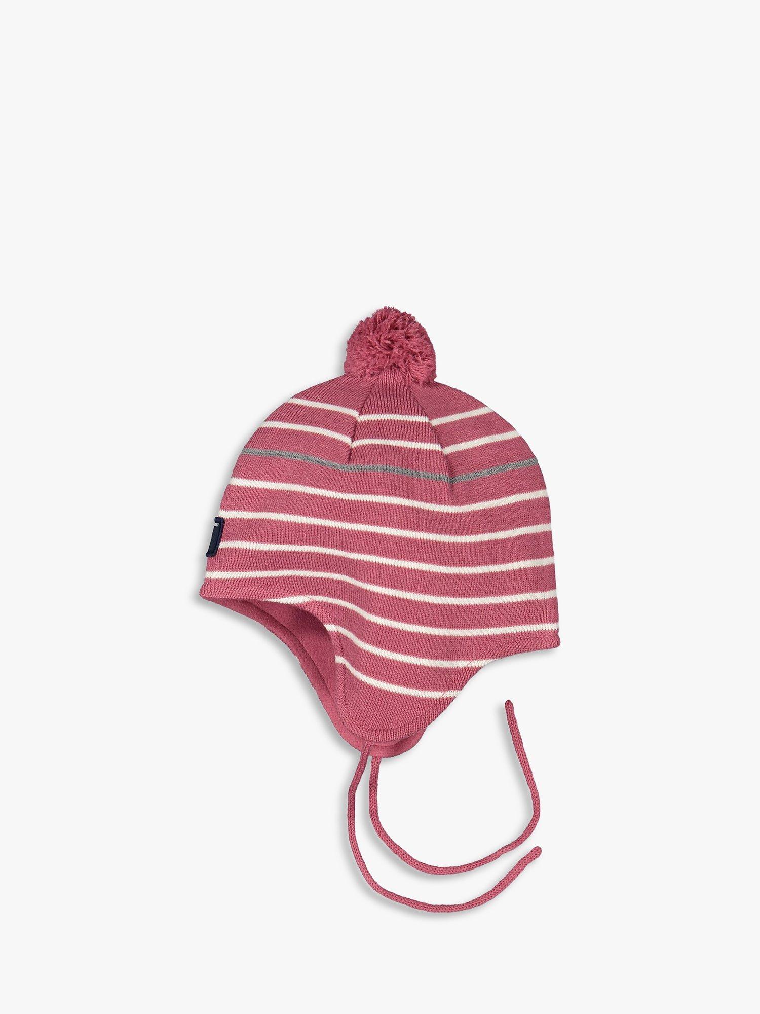 Polarn O. Pyret Kids' Merino Stripe Hat, Pink