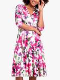 Alie Street Annie Floral Wrap Dress, Fuchsia Florals