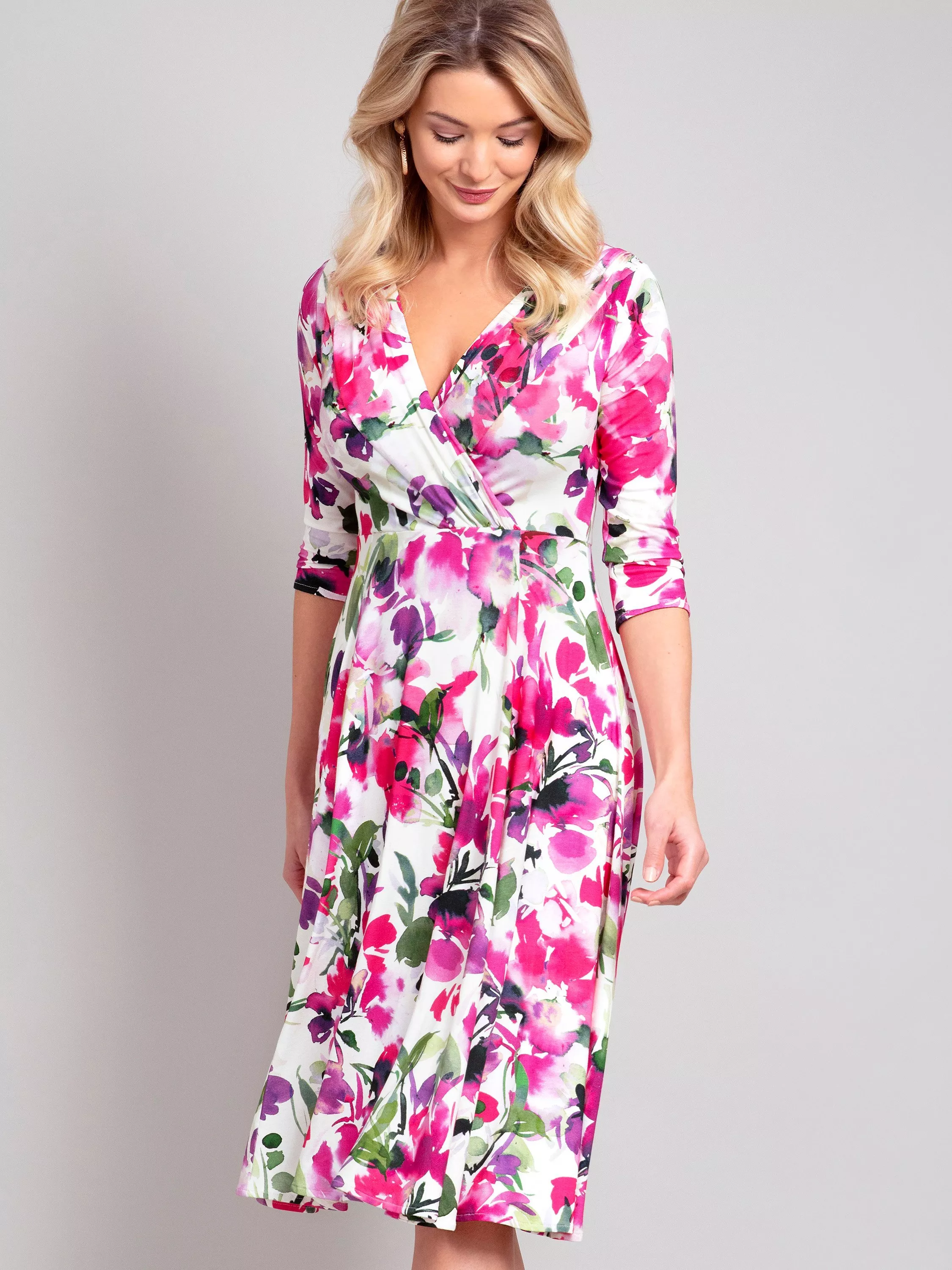 Eastex Floral Print Dresses Summer Wedding Occasion Wear