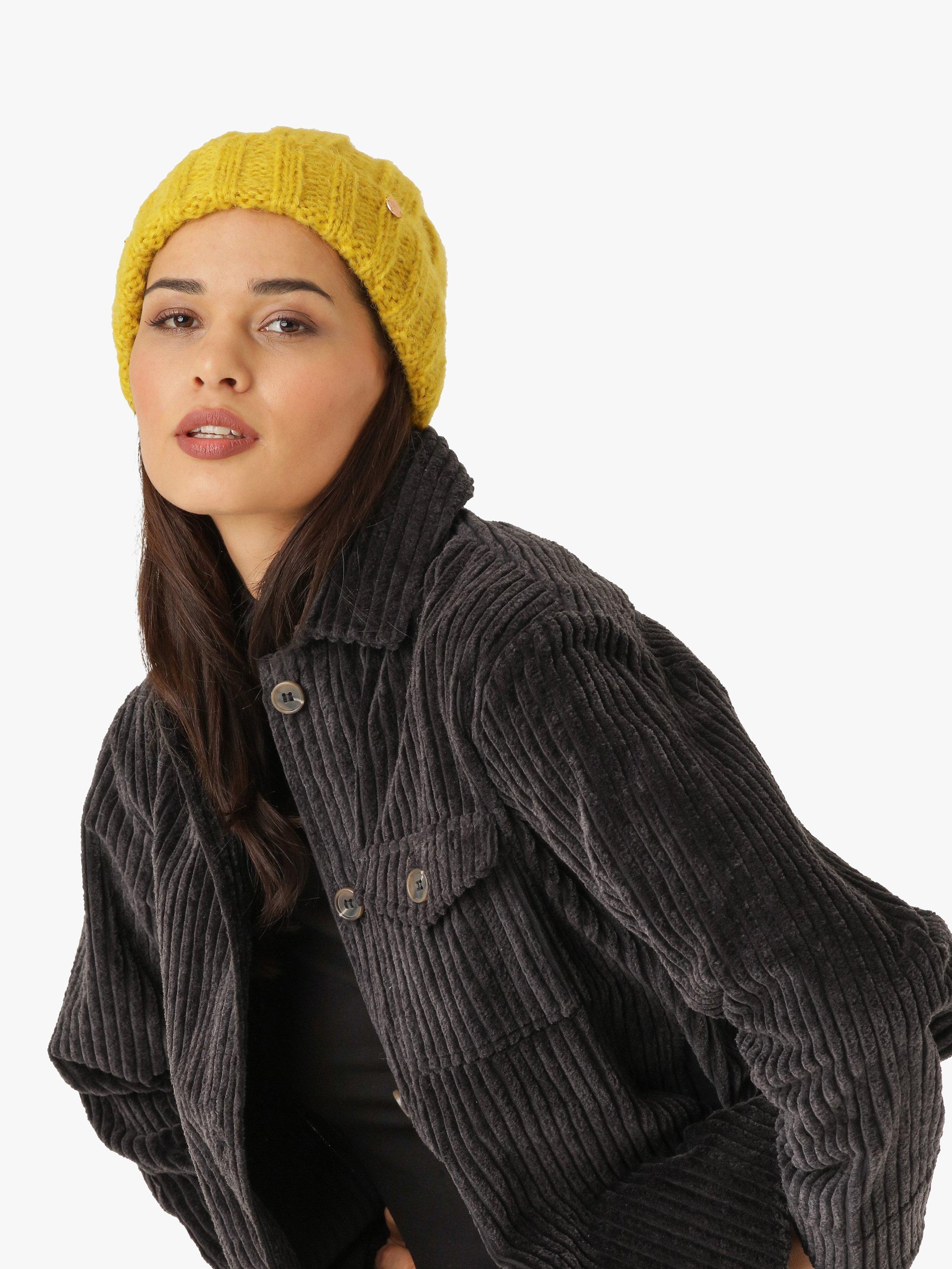 Unmade Copenhagen Stacy Soft Rib Knit Beanie Hat, Yellow, One Size
