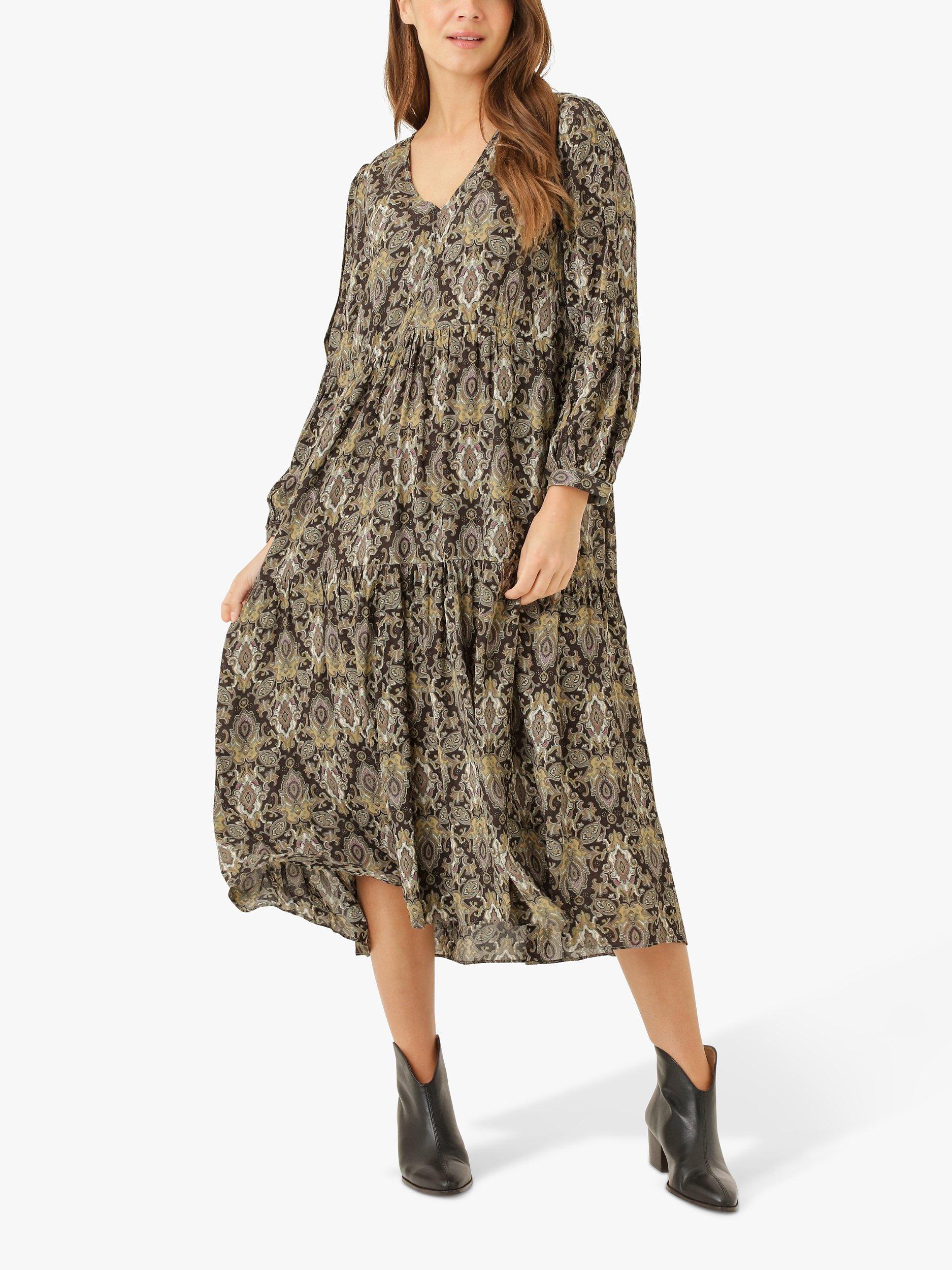 Noa Noa Bina Paisley Print Tiered Midi Dress
