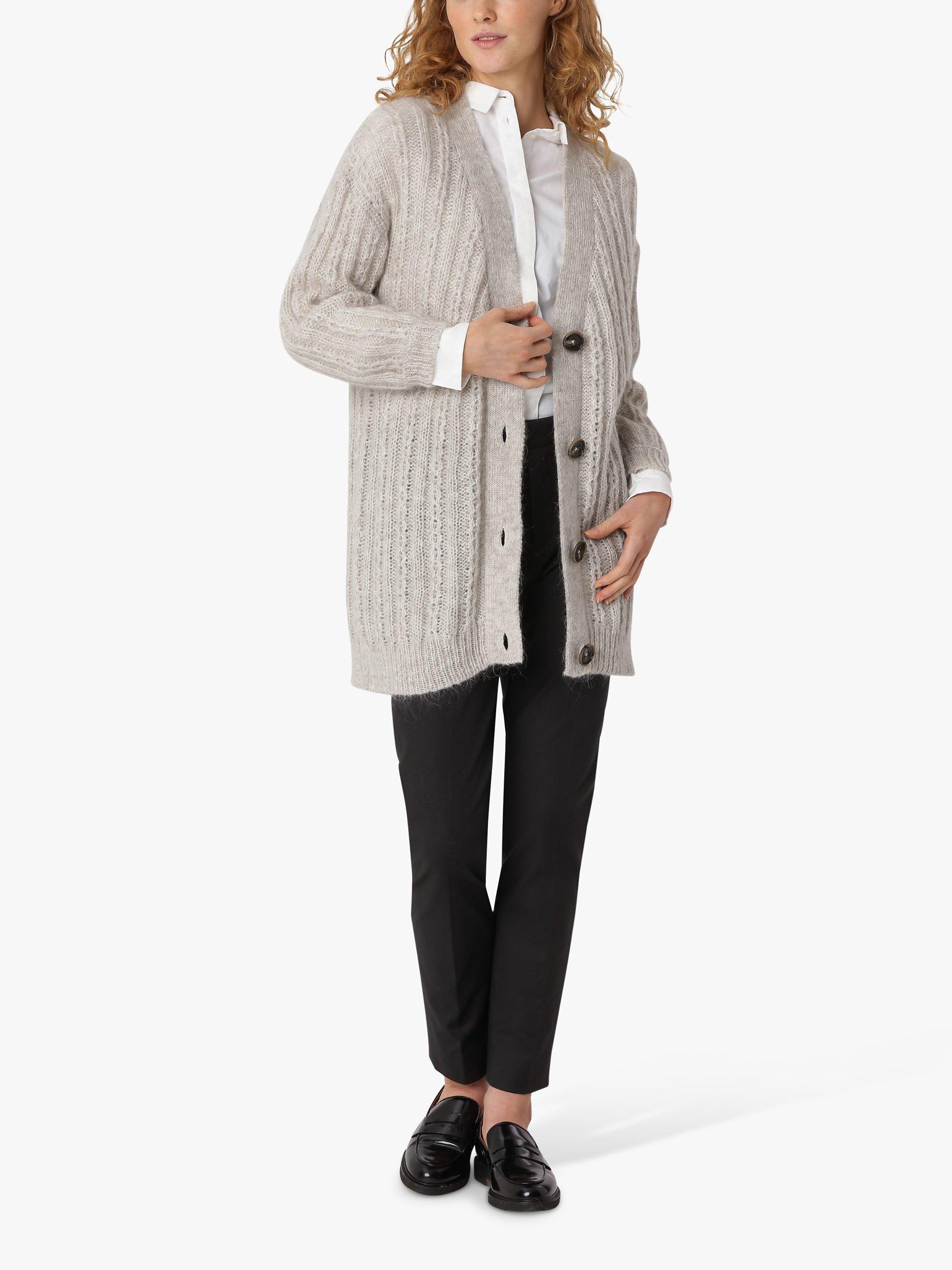 Noa Noa Myra Mohair Blend Cable Knit Cardigan, Moonlight