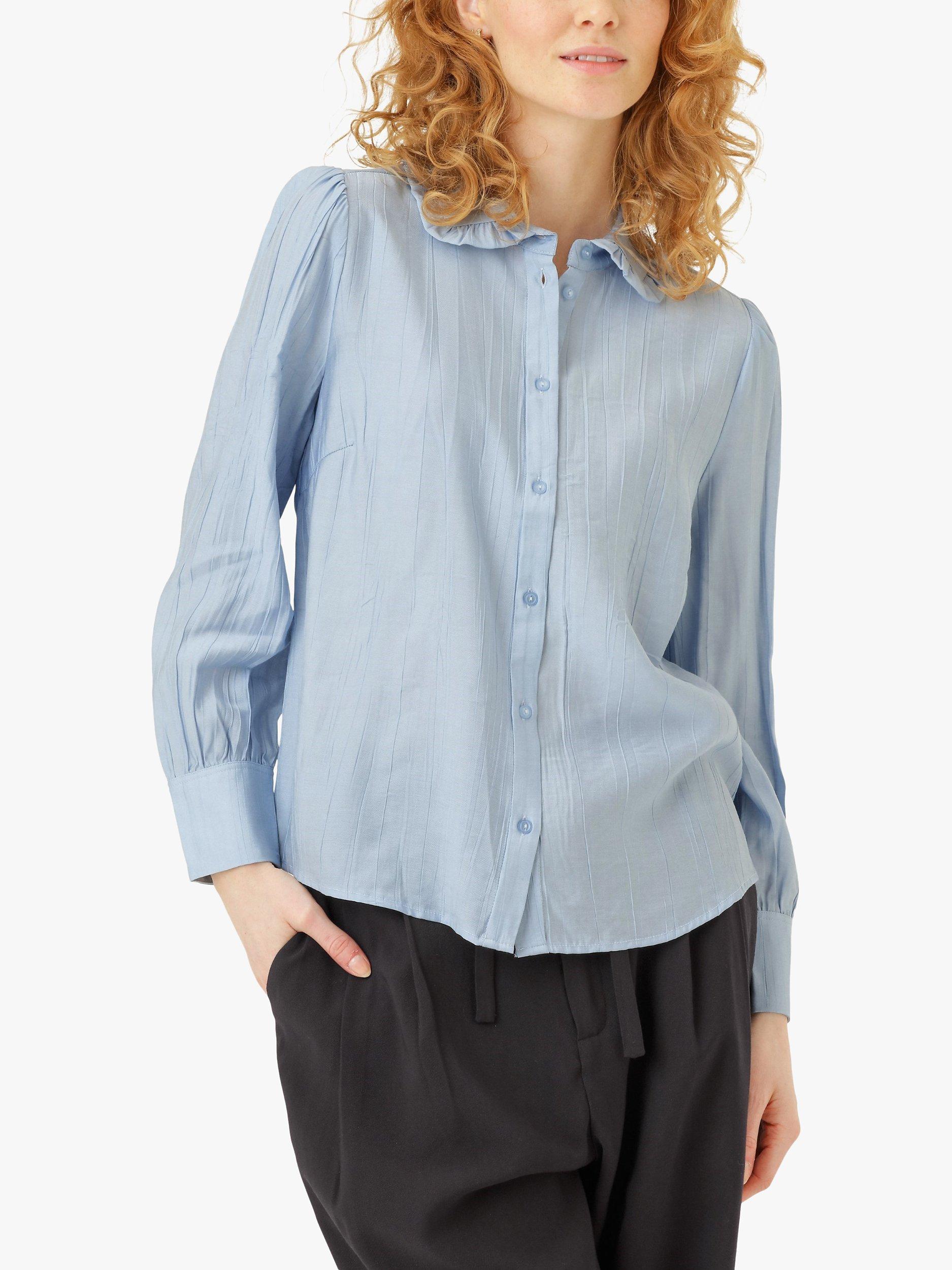Noa Noa Eva Frill Collar Shirt, Cashmere Blue
