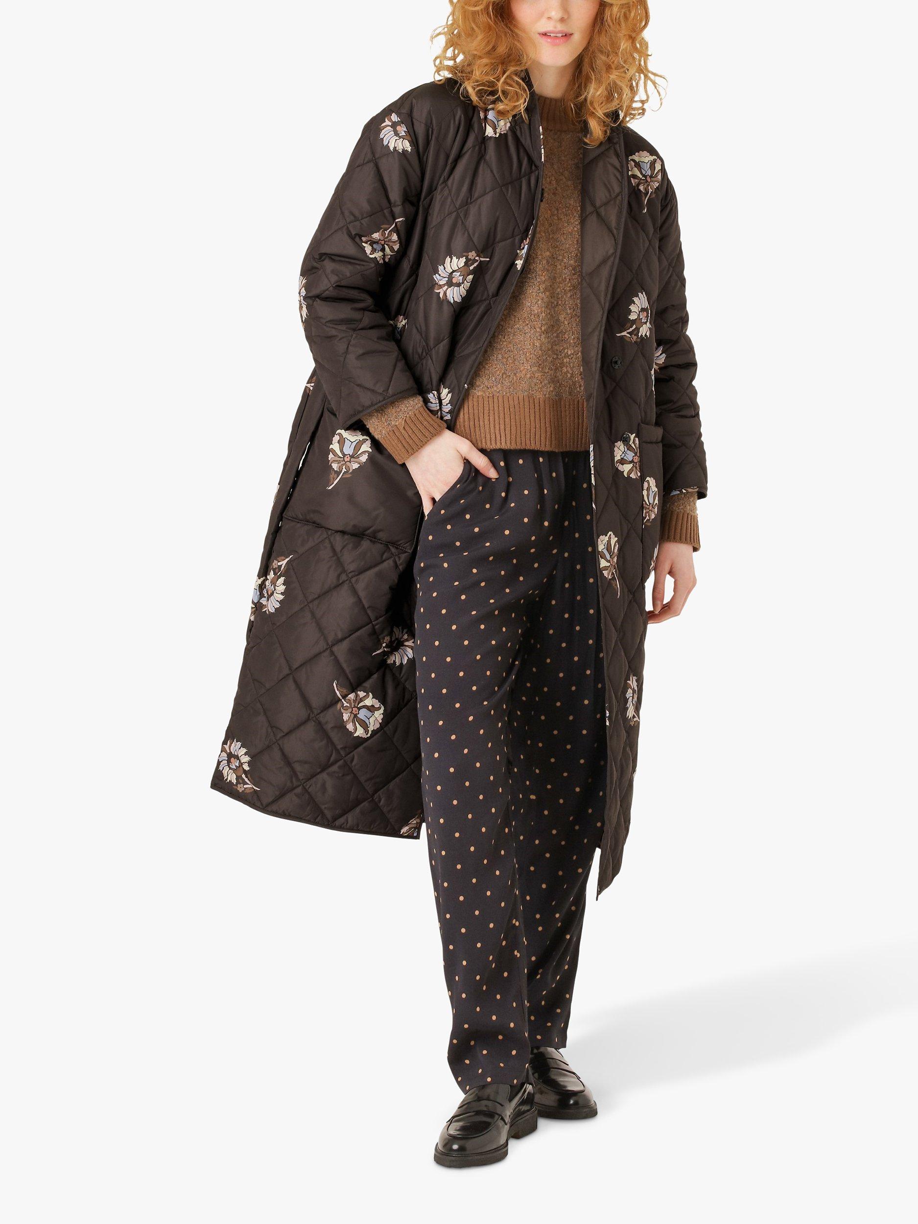 Noa Noa Marit Floral Quilted Coat, Brown, S