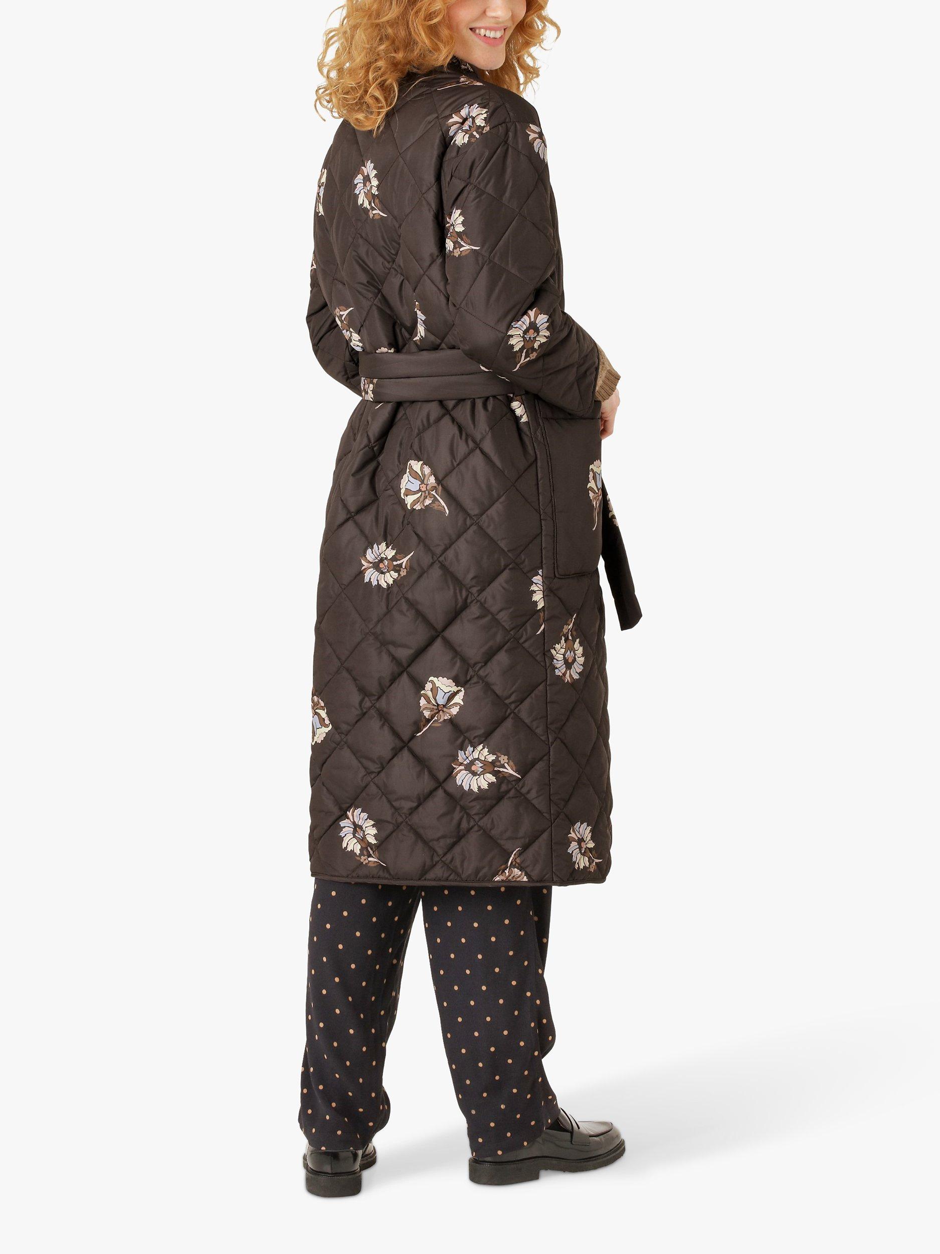 Noa Noa Marit Floral Quilted Coat, Brown, S