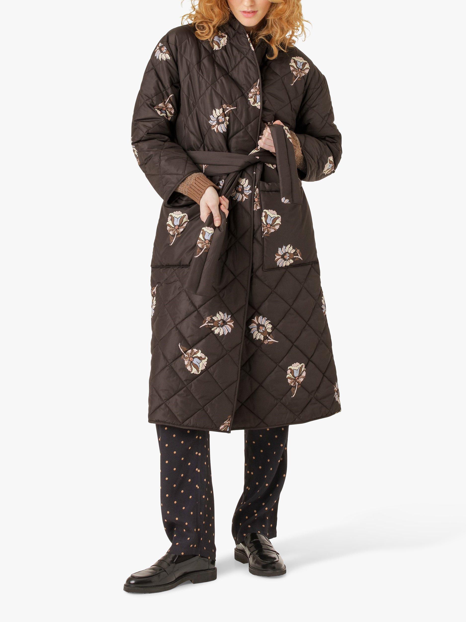 Noa Noa Marit Floral Quilted Coat, Brown, S