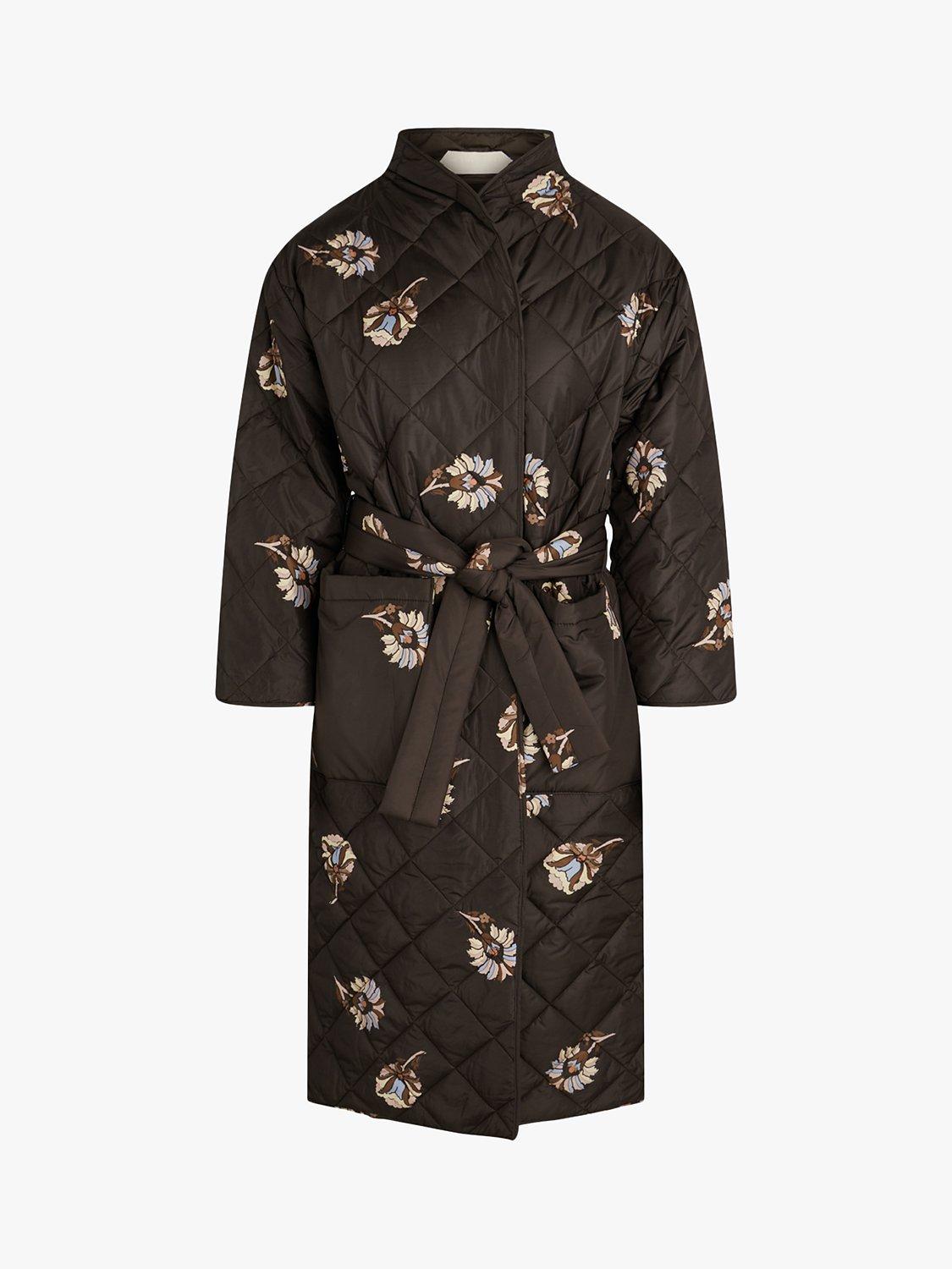 Noa Noa Marit Floral Quilted Coat, Brown, S