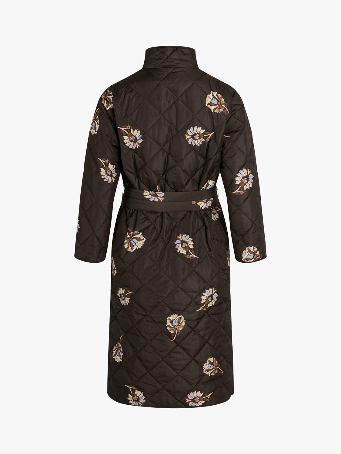 Noa Noa Marit Floral Quilted Coat, Brown, S
