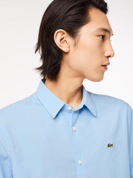 Lacoste Slim Fit Poplin Shirt, Blue - view 2, Blue