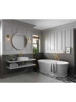 hib. Fusion Round Bathroom Mirror - view 2, Brushed Brass