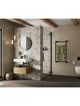 HiB Fusion Round Bathroom Mirror, Matt Black