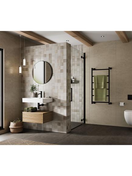 hib. Fusion Round Bathroom Mirror - view 2, Matt Black