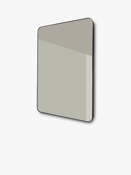 hib. Fusion Curve Bathroom Mirror, Matt Black