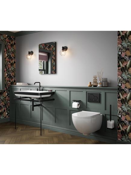 hib. Fusion Curve Bathroom Mirror - view 2, Matt Black