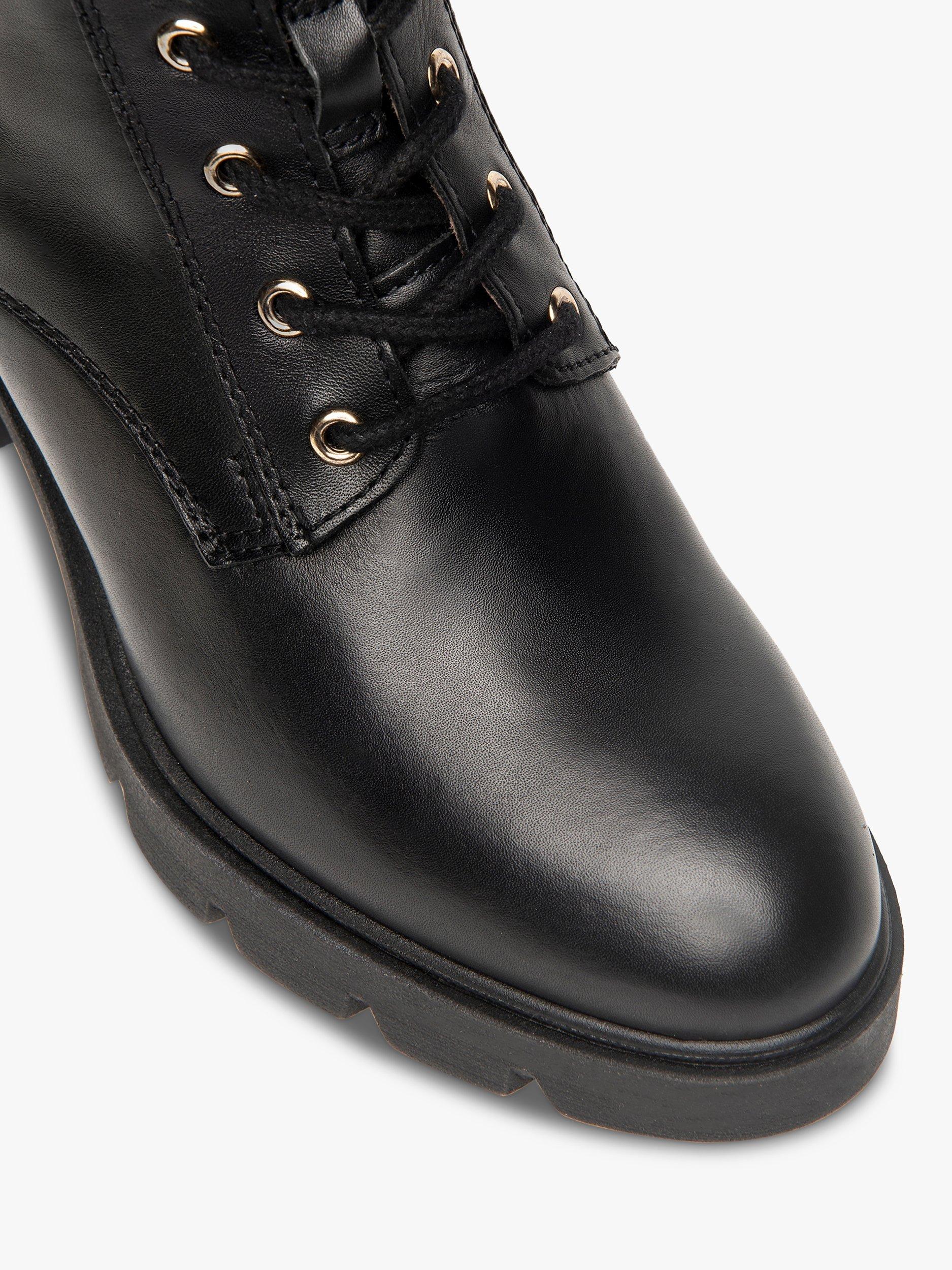 NeroGiardini Mid Calf Leather Biker Boots, Black, 2