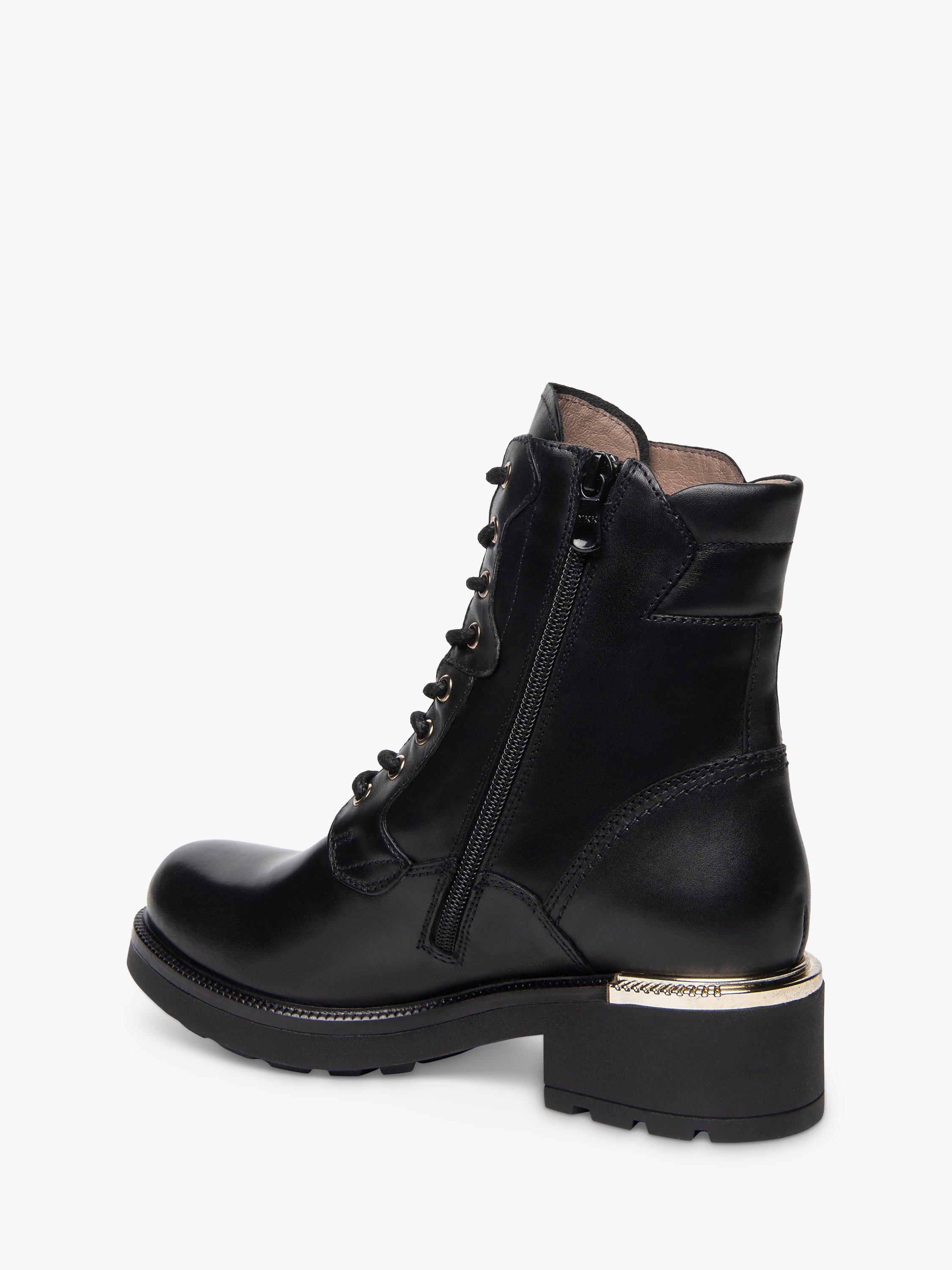 Product image 5 of 5, which shows NeroGiardini Gold Trim Leather Biker Boots, Black, 7