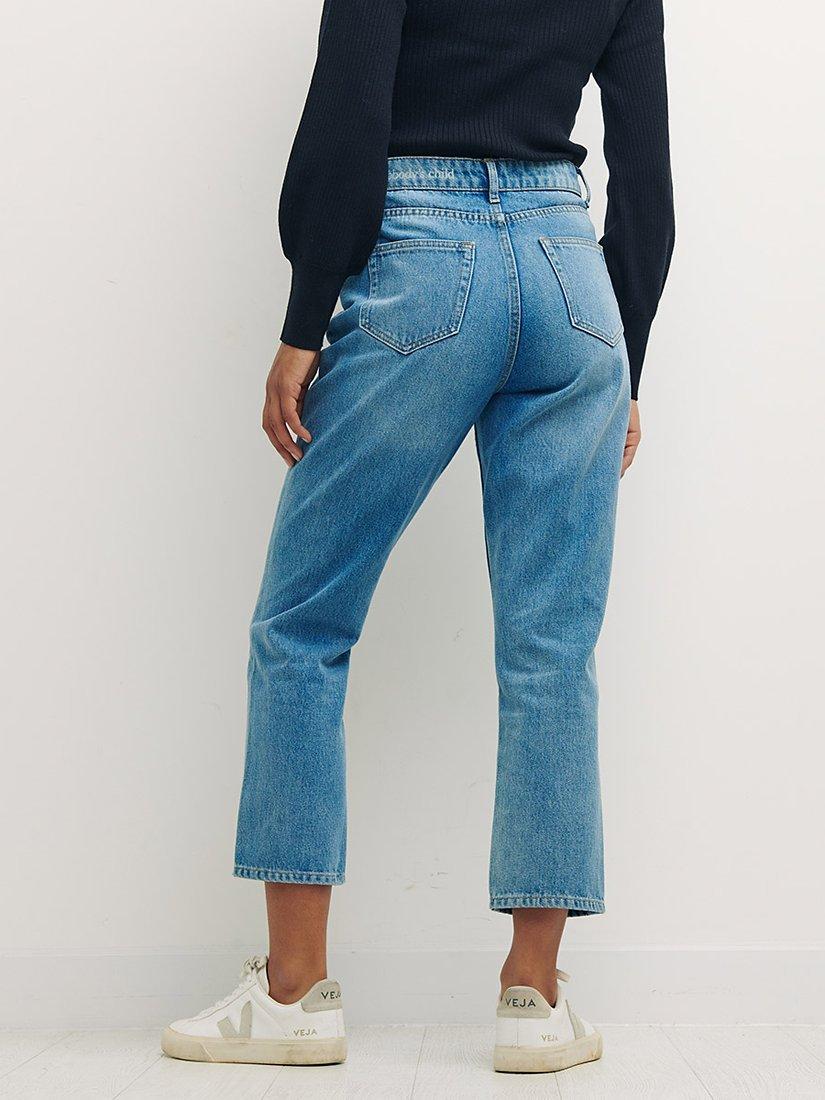 Product image 5 of 5, which shows Nobody's Child Straight Cut Cropped Jeans, Blue, 24