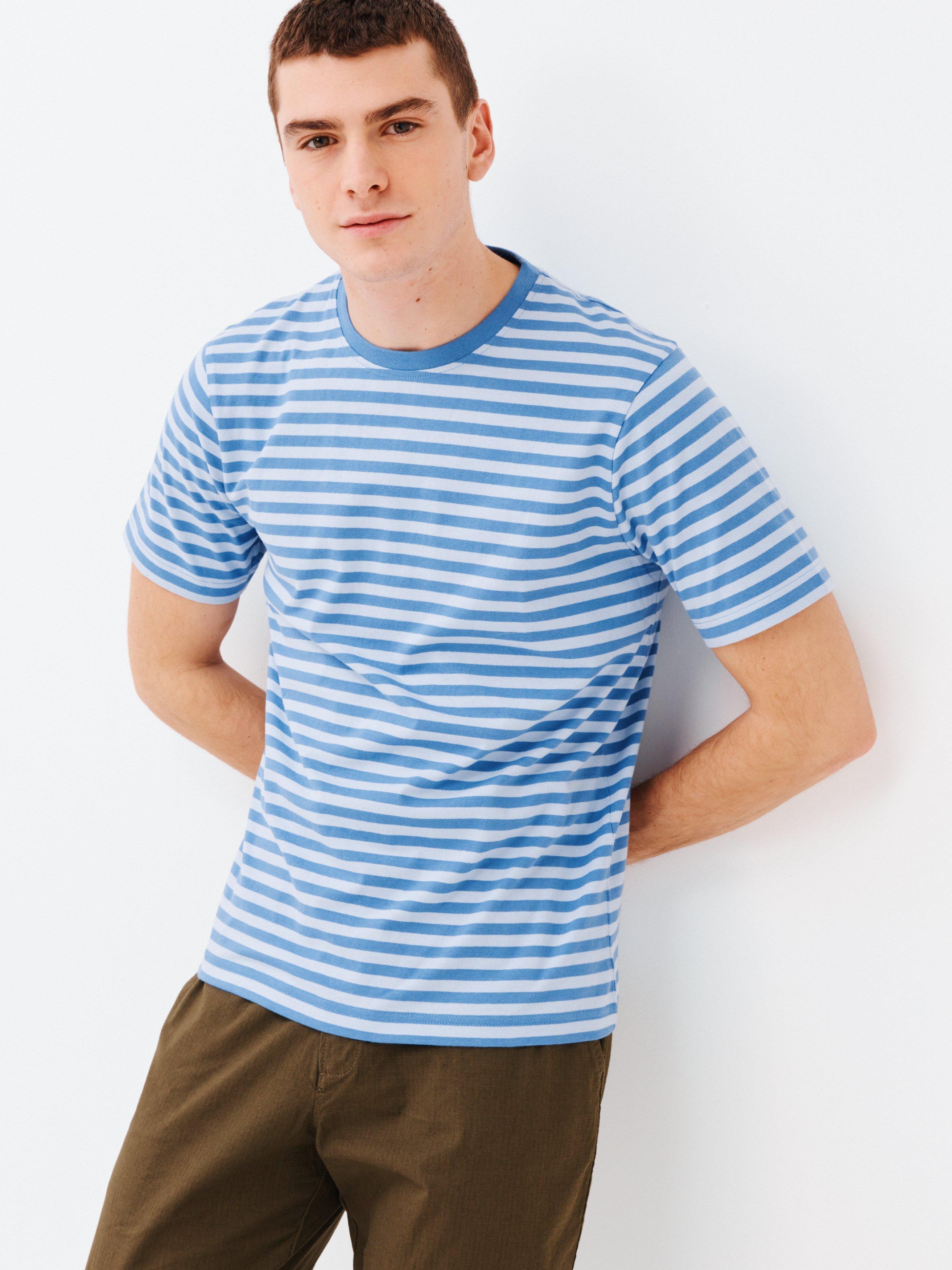 John Lewis ANYDAY Cotton Crew Neck Stripe T-Shirt, Kentucky/Bari